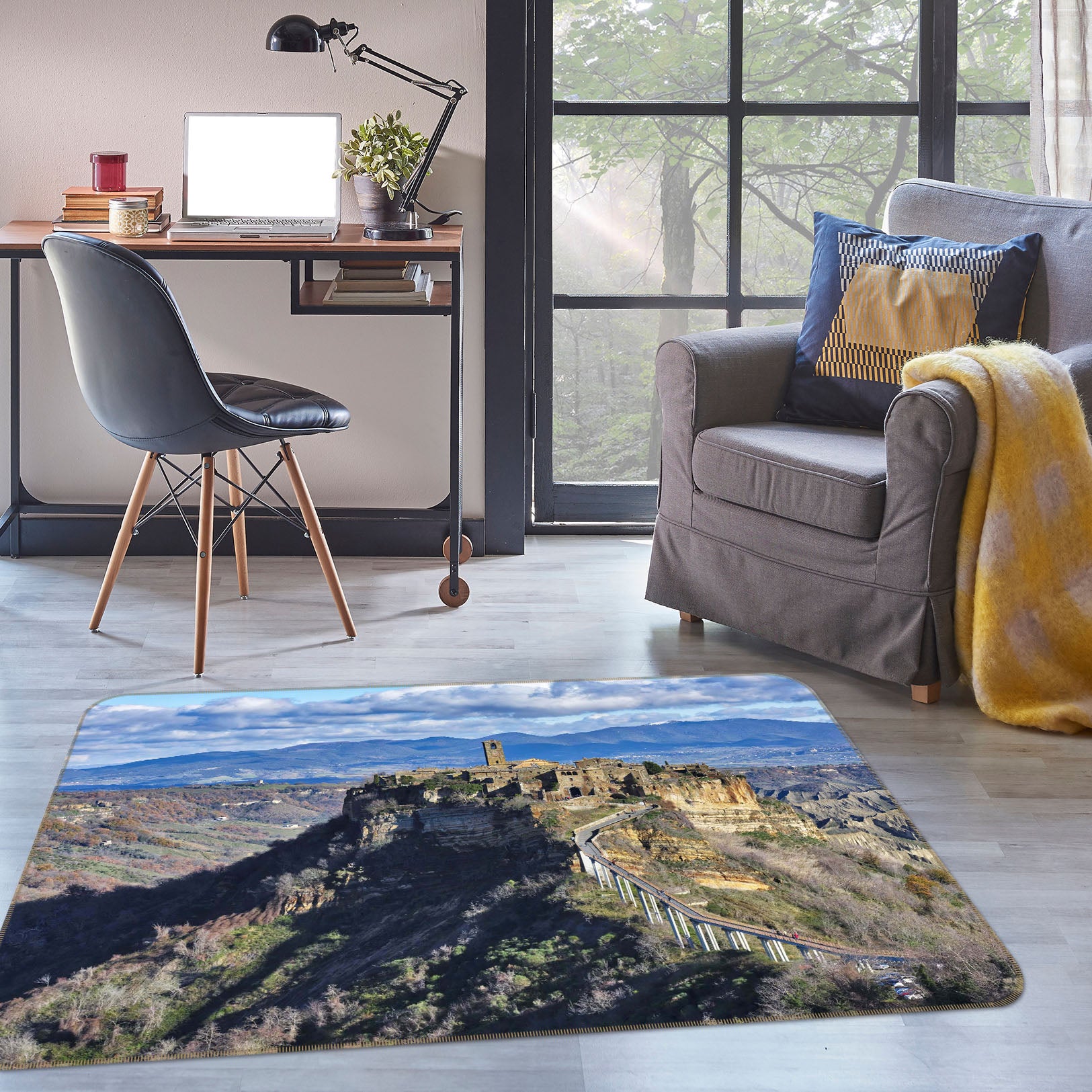 3D Towering Mountain Peak 1118 Marco Carmassi Rug Non Slip Rug Mat