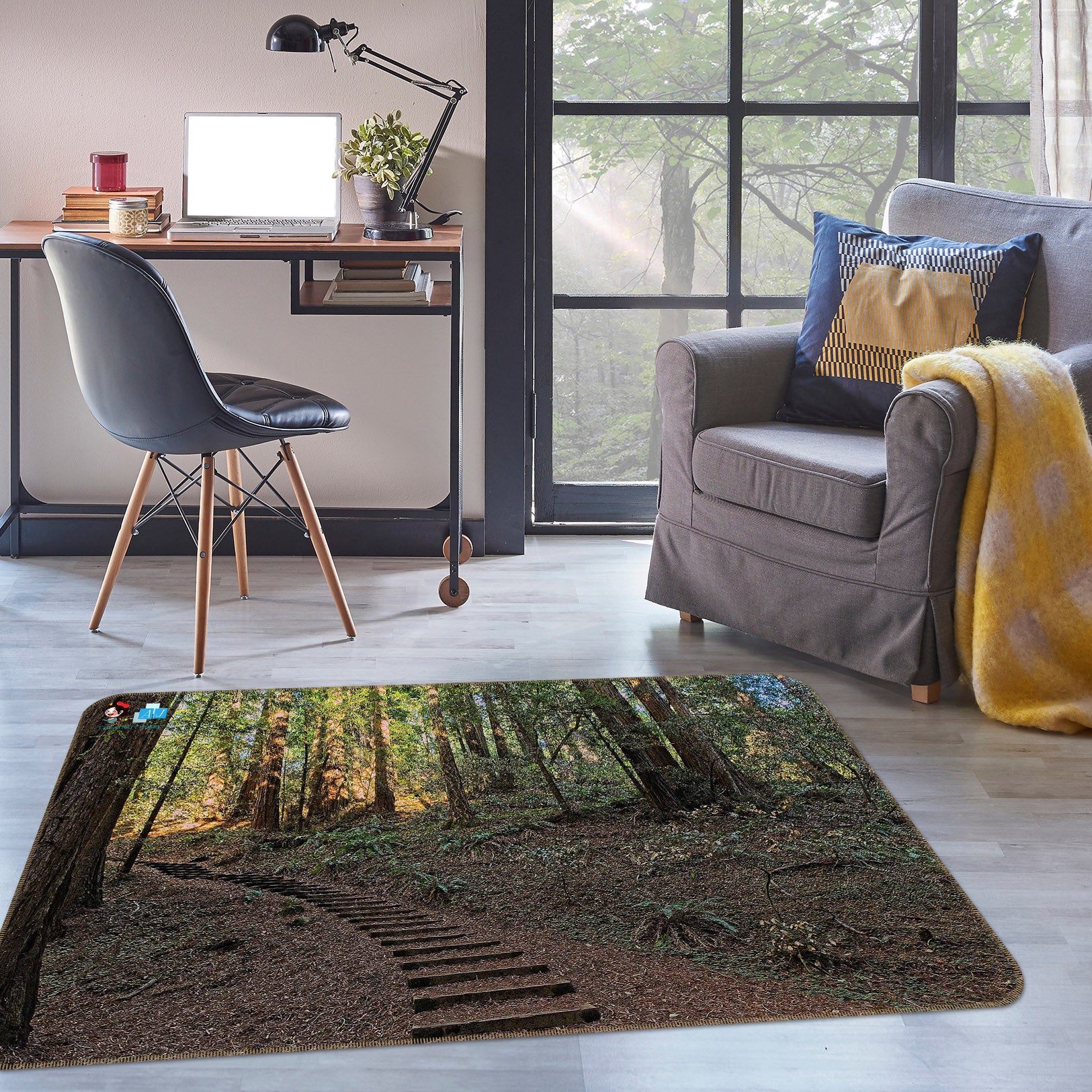 3D Forest Walkway 62210 Kathy Barefield Rug Non Slip Rug Mat