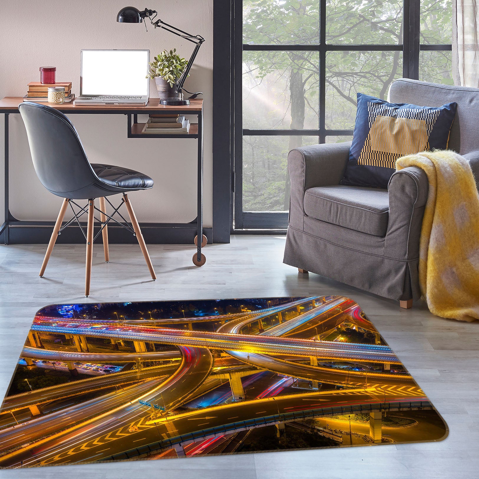 3D Transportation Hub 1178 Marco Carmassi Rug Non Slip Rug Mat