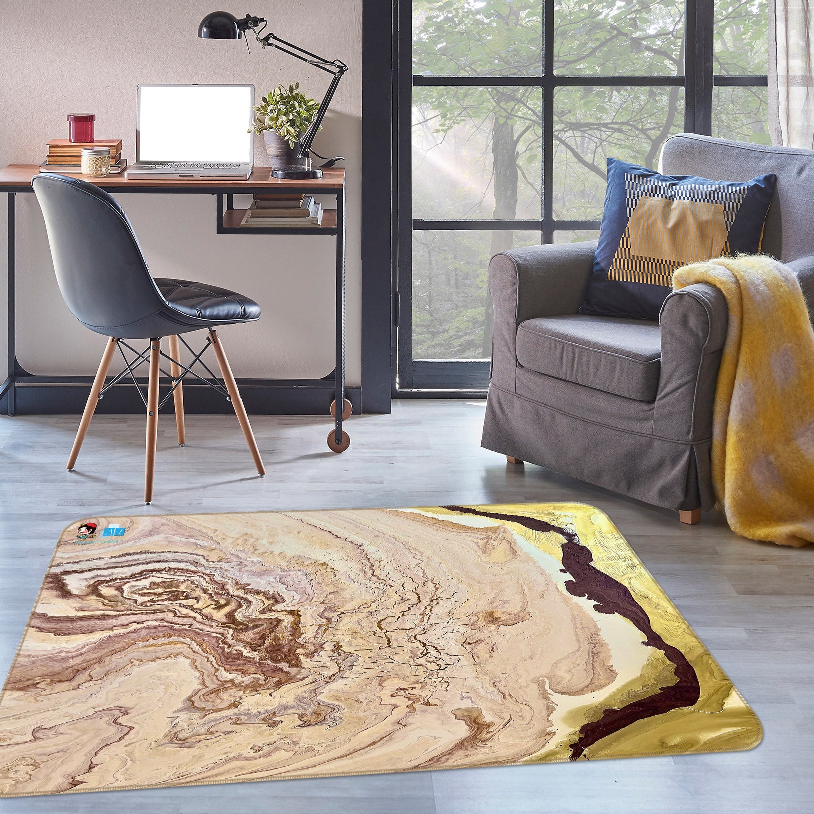 3D Artistic Texture 4109 Skromova Marina Rug Non Slip Rug Mat