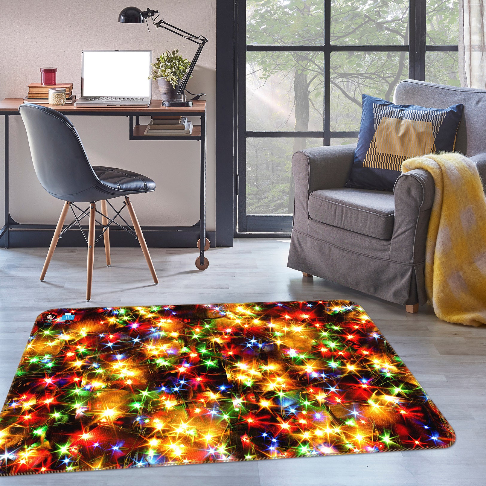 3D Color Starlight 56208 Christmas Non Slip Rug Mat Xmas