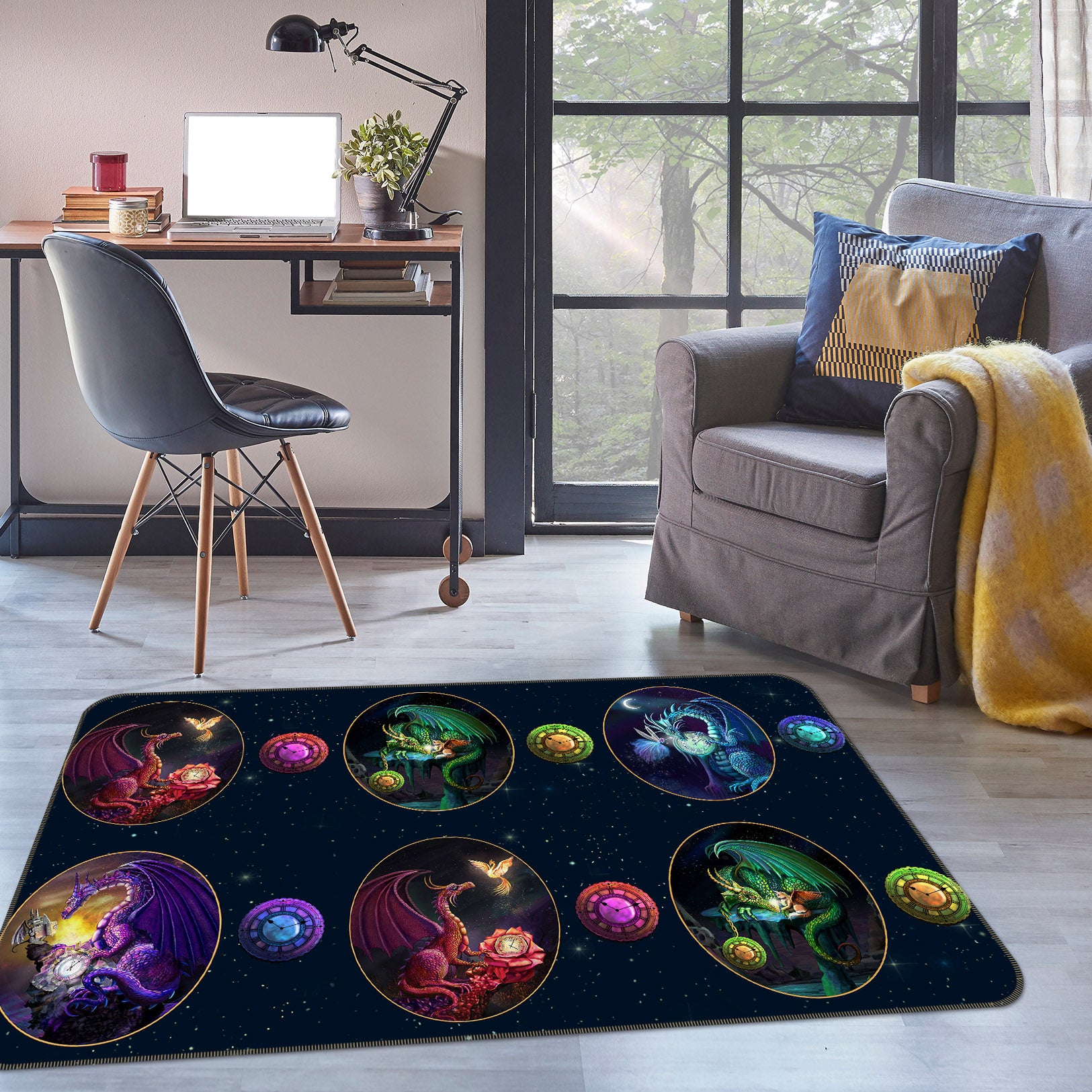 3D Dragon Egg 3005 Rose Catherine Khan Rug Non Slip Rug Mat