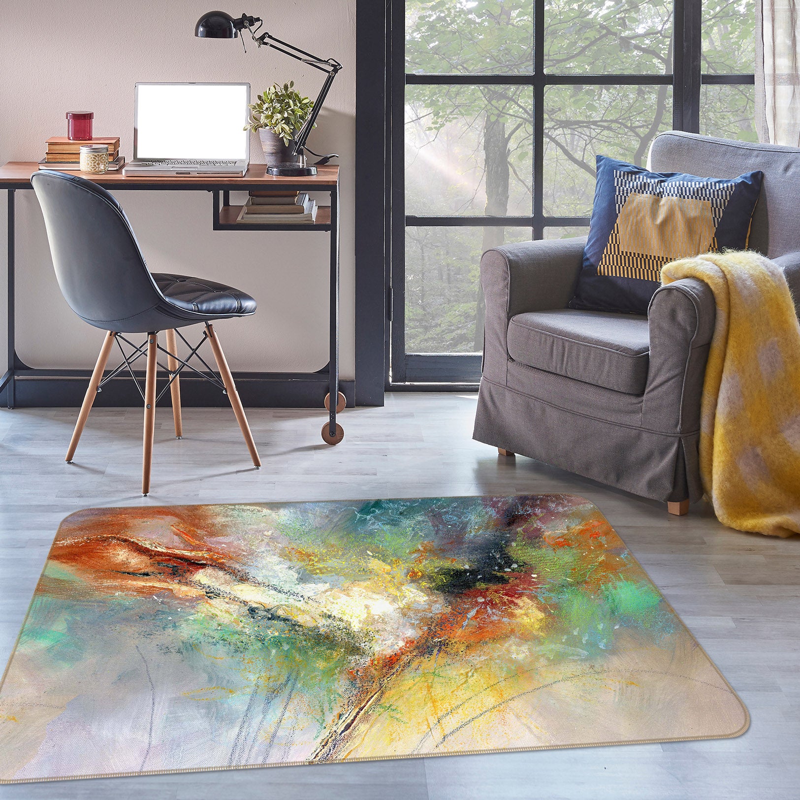 3D Color Graffiti 1005 Anne Farrall Doyle Rug Non Slip Rug Mat