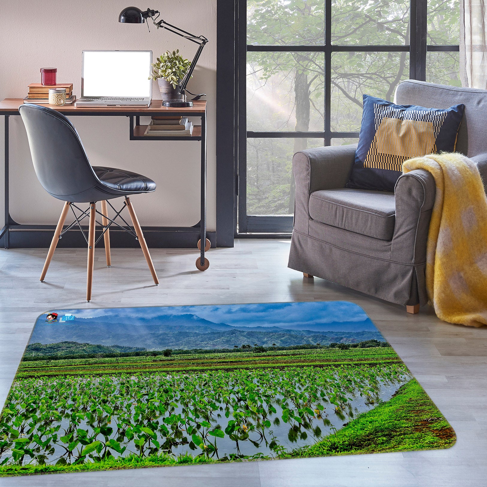 3D Taro Fields 11188 Kathy Barefield Rug Non Slip Rug Mat