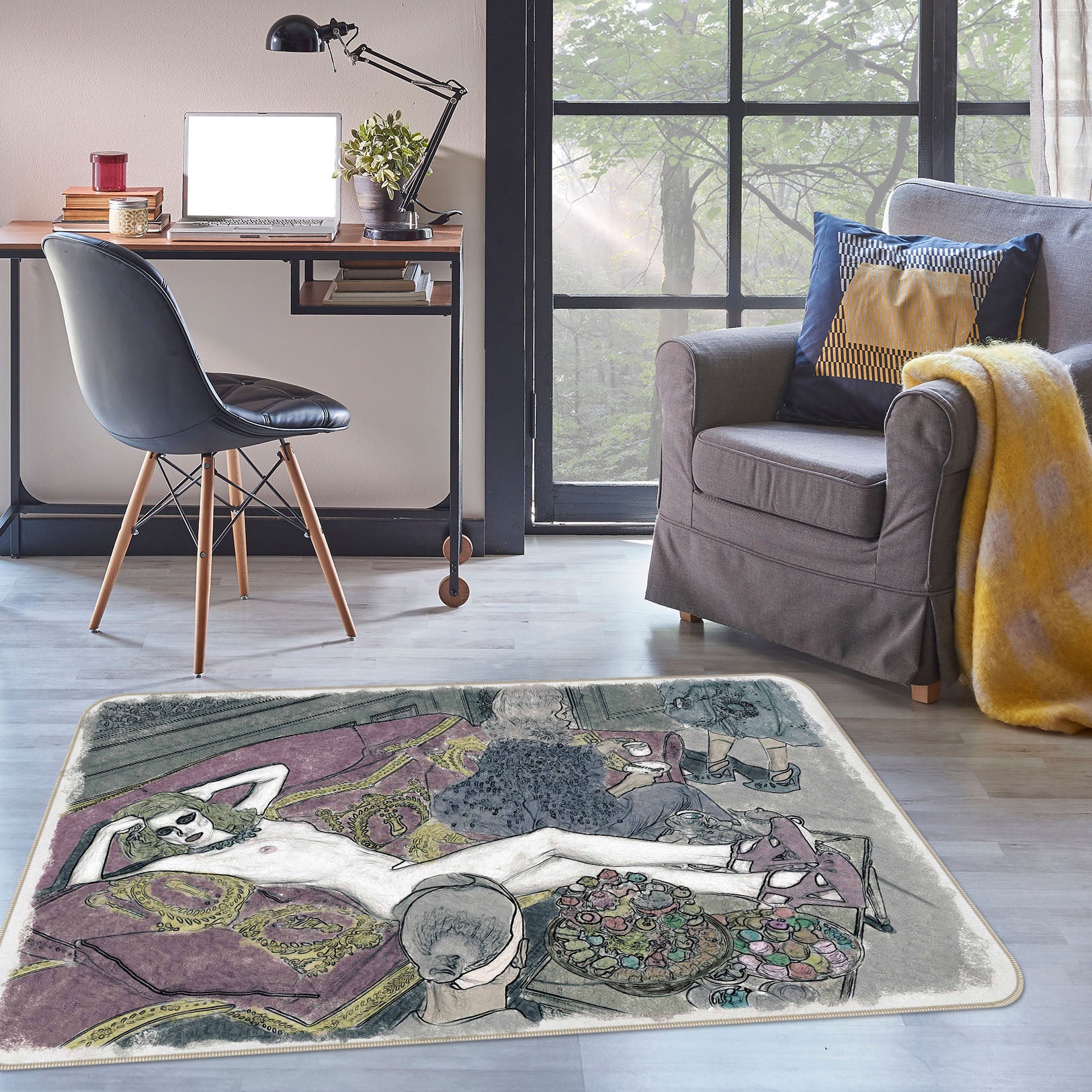 3D Girl Garden 1009 Marco Cavazzana Rug Non Slip Rug Mat