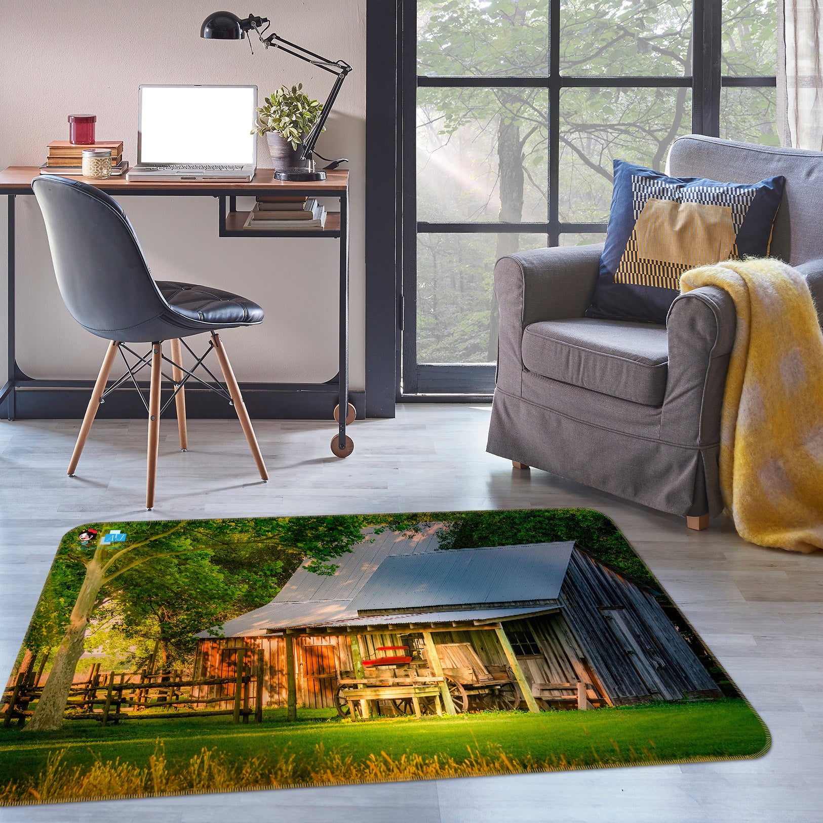 3D Lawn House 5135 Beth Sheridan Rug Non Slip Rug Mat