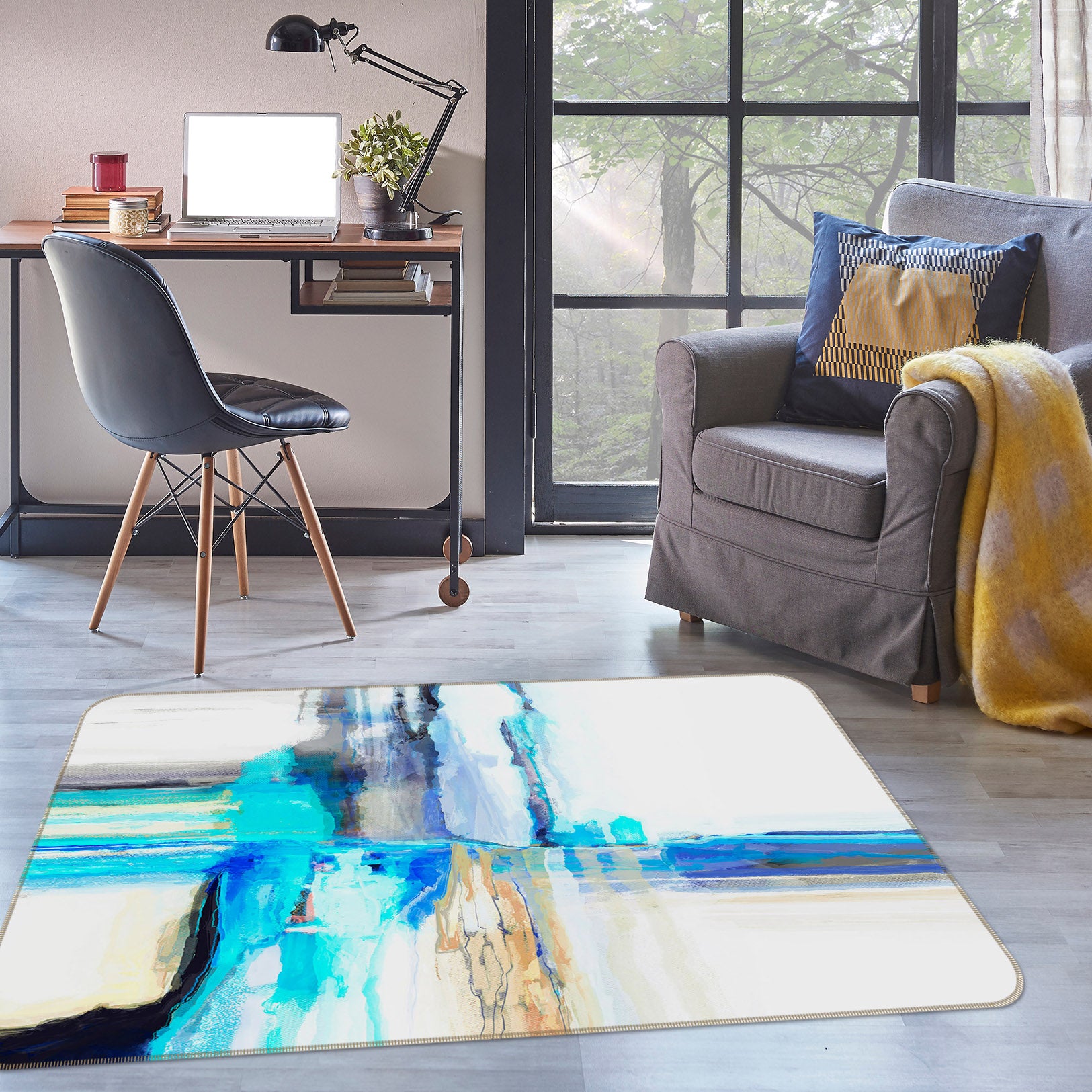 3D Ink Pattern 1011 Michael Tienhaara Rug Non Slip Rug Mat