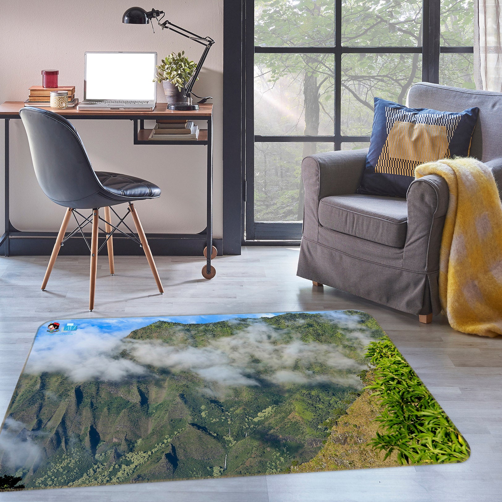 3D Mountain Rock 11191 Kathy Barefield Rug Non Slip Rug Mat