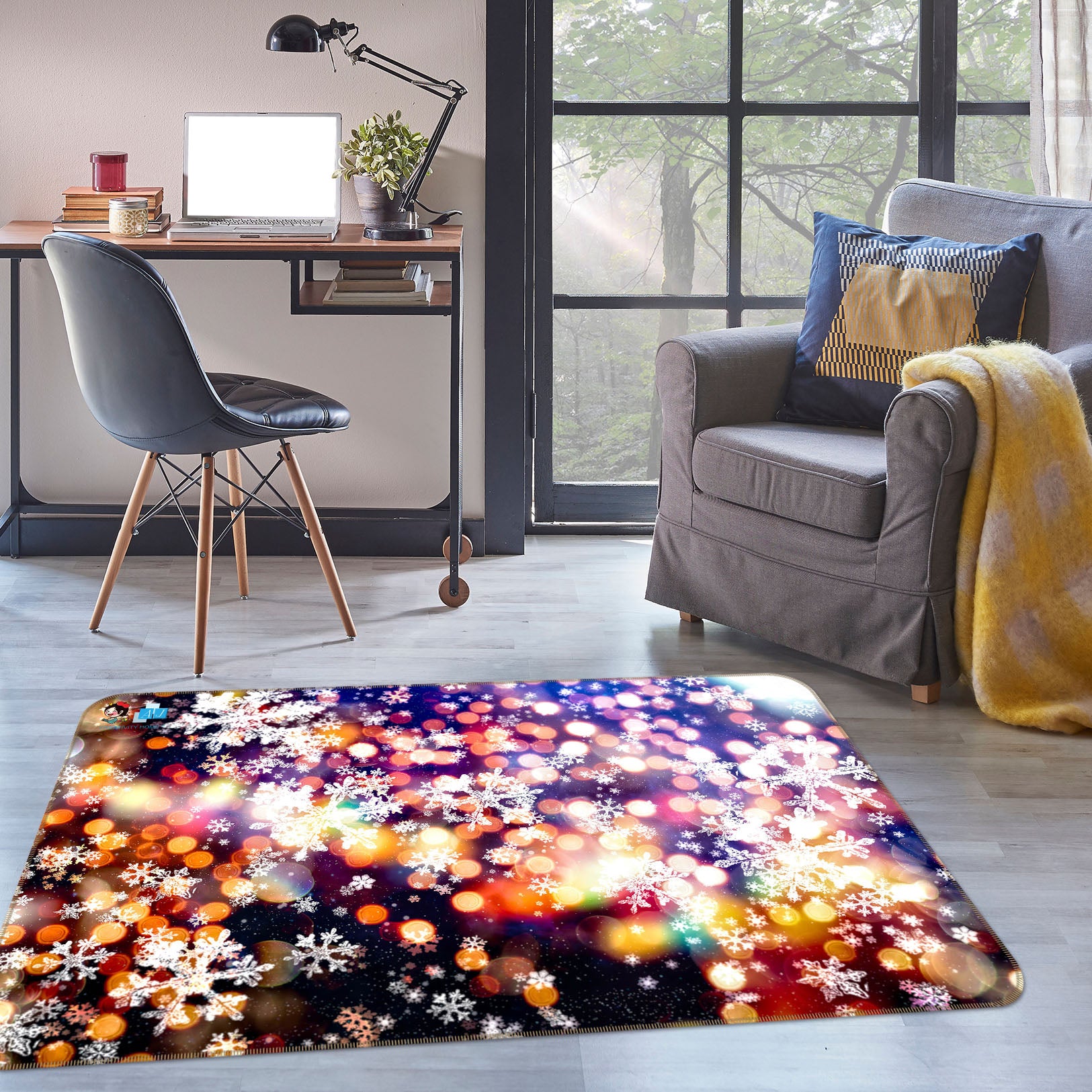 3D Color Light Shadow 56248 Christmas Non Slip Rug Mat Xmas