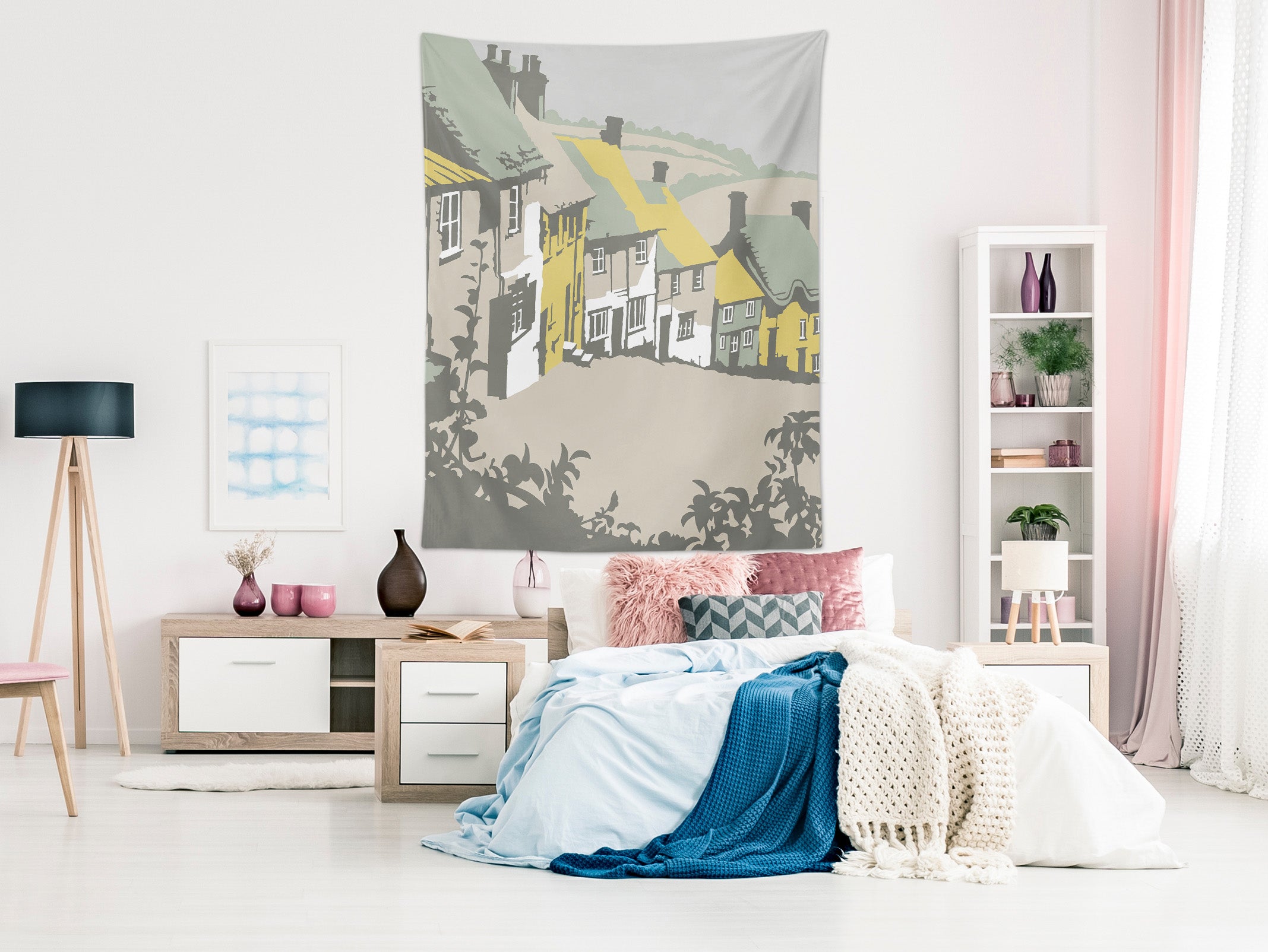 3D Village House 5374 Steve Read Tapestry Hanging Cloth Hang