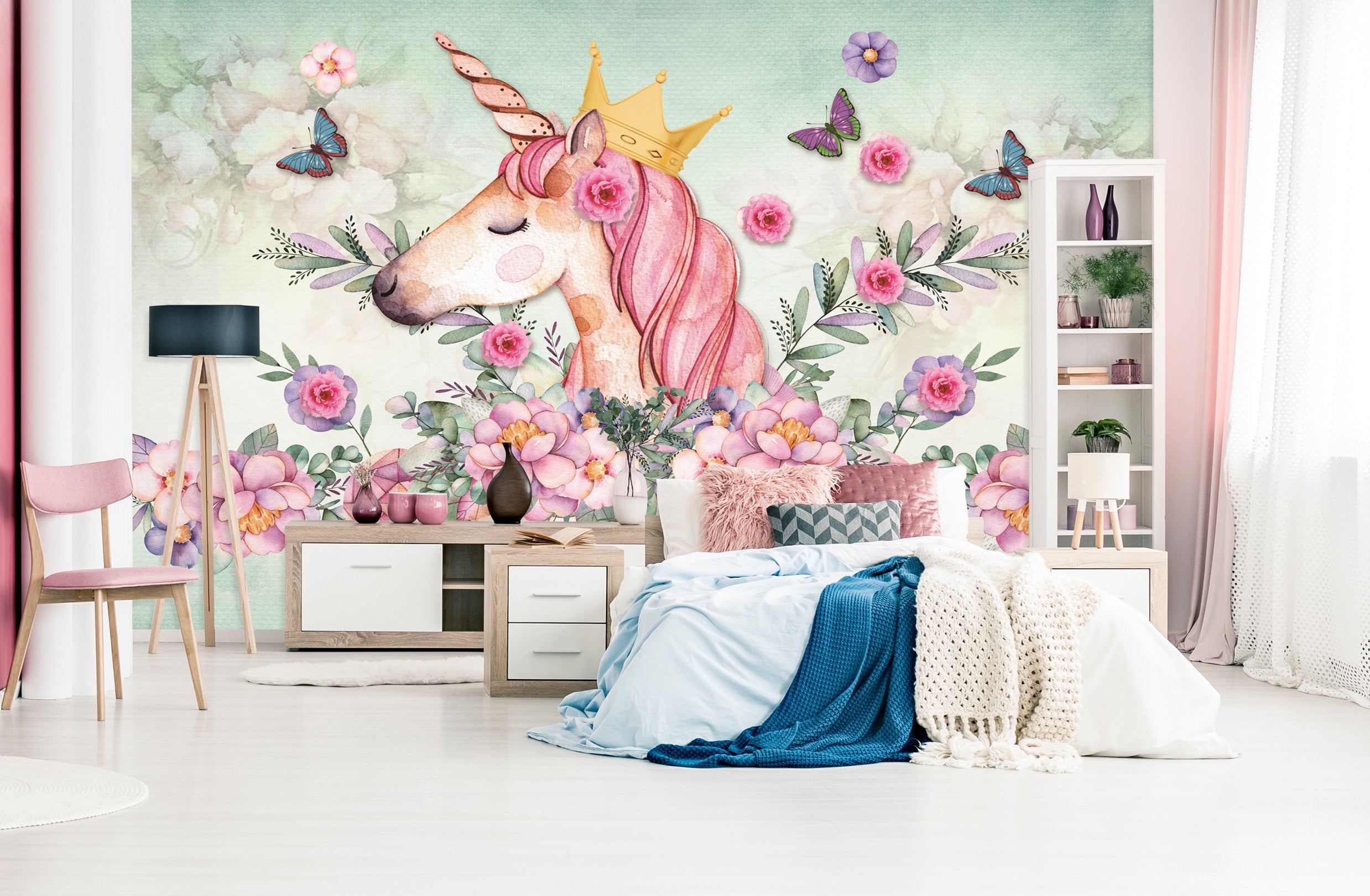 3D Cute Unicorn 1617 Wall Murals