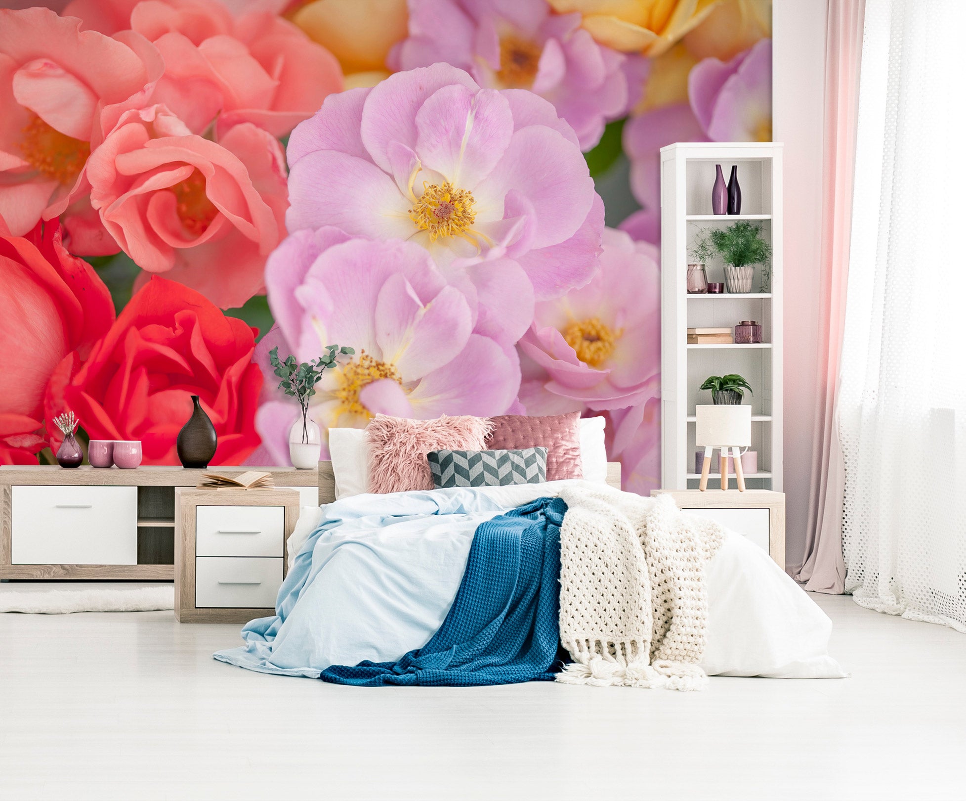 3D Pink Flower 6215 Assaf Frank Wall Mural Wall Murals
