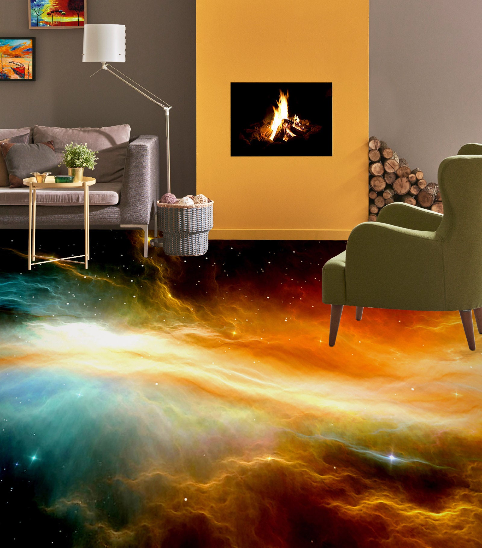 3D Dazzling Nebula 369 Floor Mural Wallpaper Murals Rug & Mat Print Epoxy waterproof bath floor