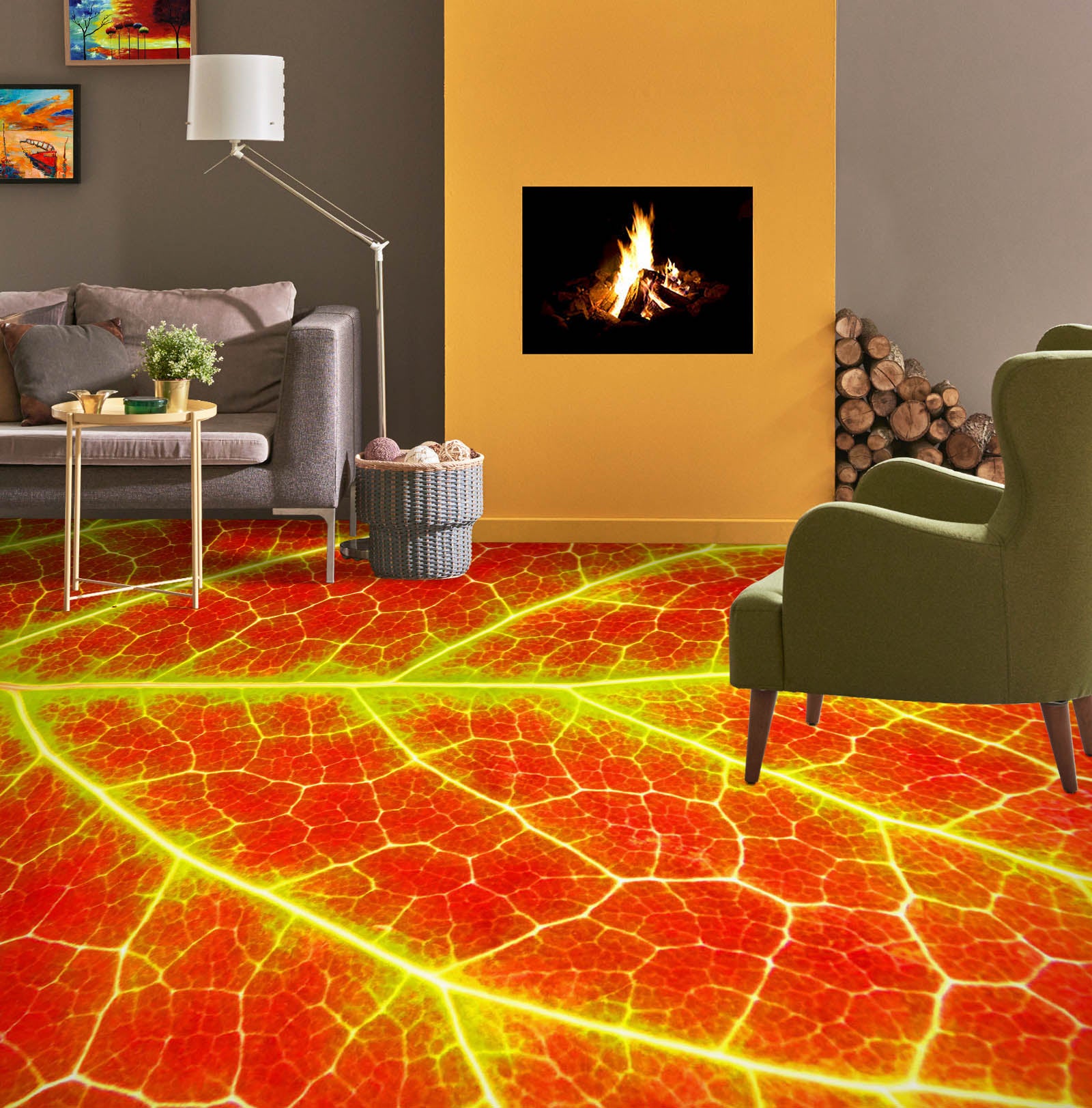 3D Golden Veins 1495 Floor Mural Wallpaper Murals Self-Adhesive Removable Print Epoxy