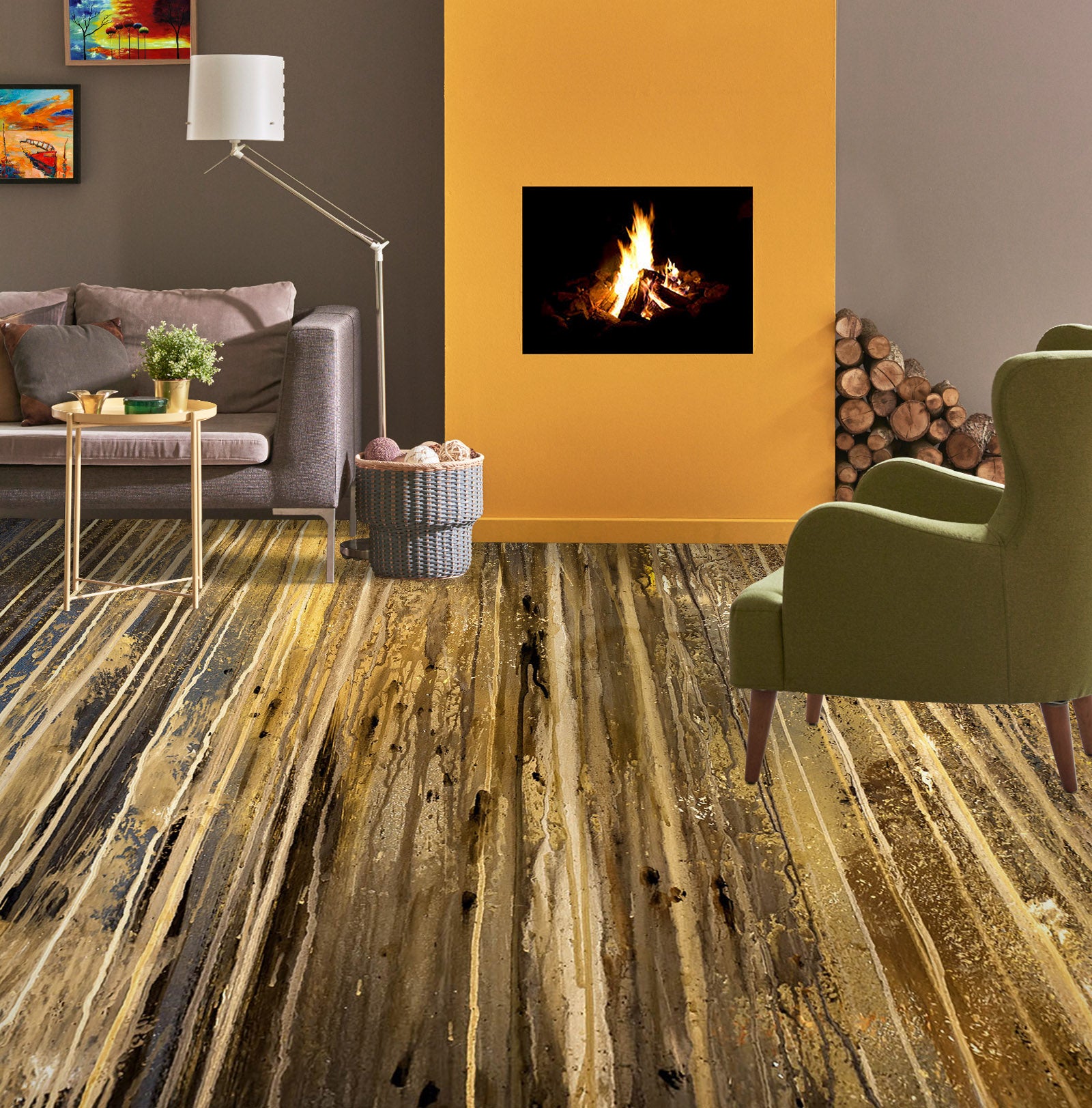 3D Time Wood Grains 1245 Floor Mural Wallpaper Murals Self-Adhesive Removable Print Epoxy