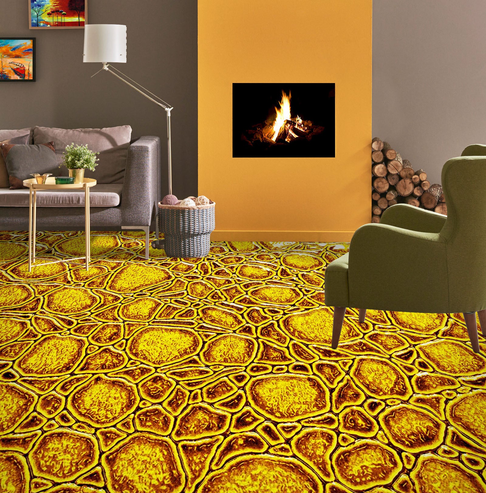 3D Gorgeous Golden Shards 1486 Floor Mural Wallpaper Murals Self-Adhesive Removable Print Epoxy