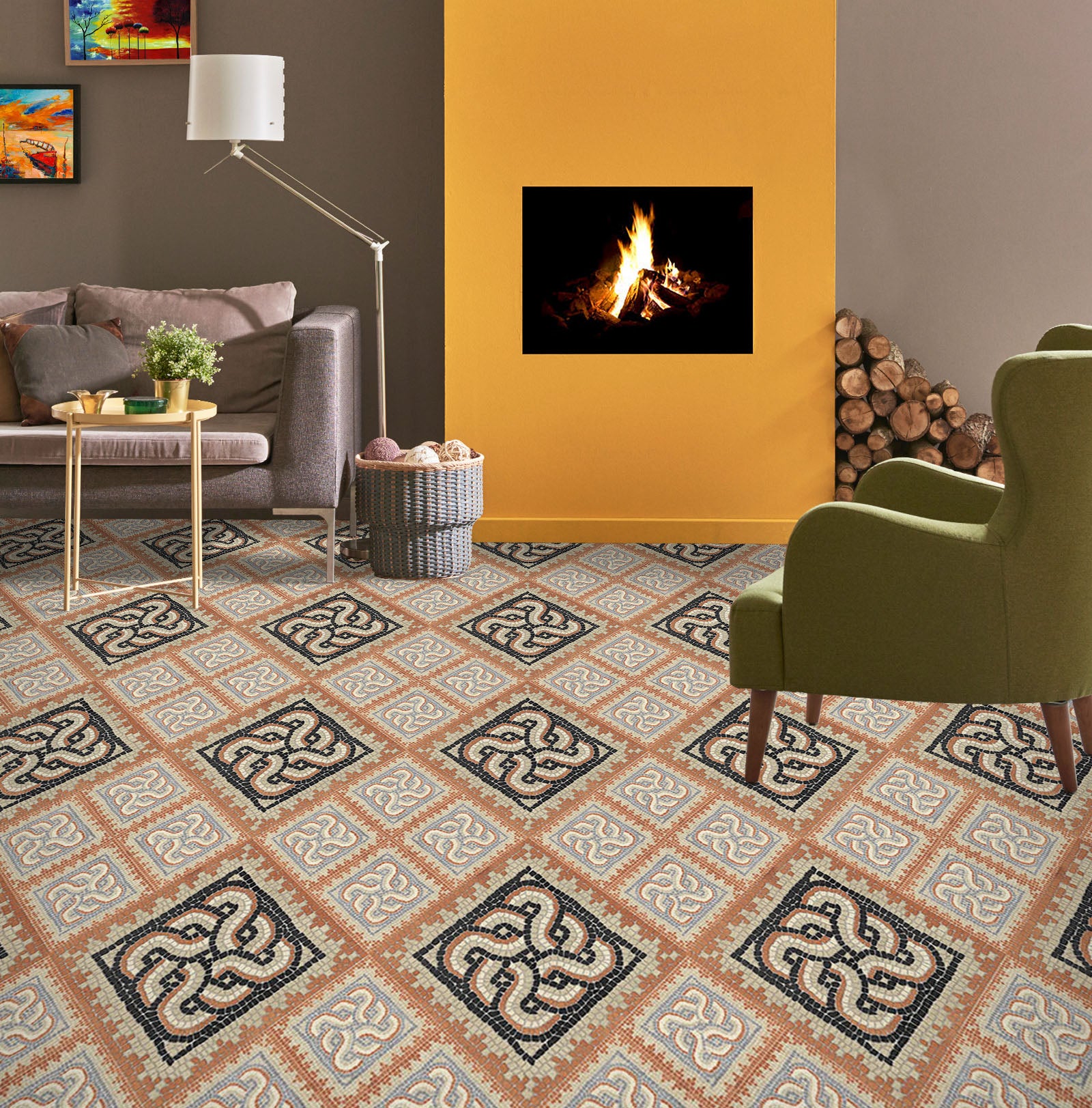 3D Classical Pattern 555 Floor Mural Wallpaper Murals Rug & Mat Print Epoxy waterproof bath floor