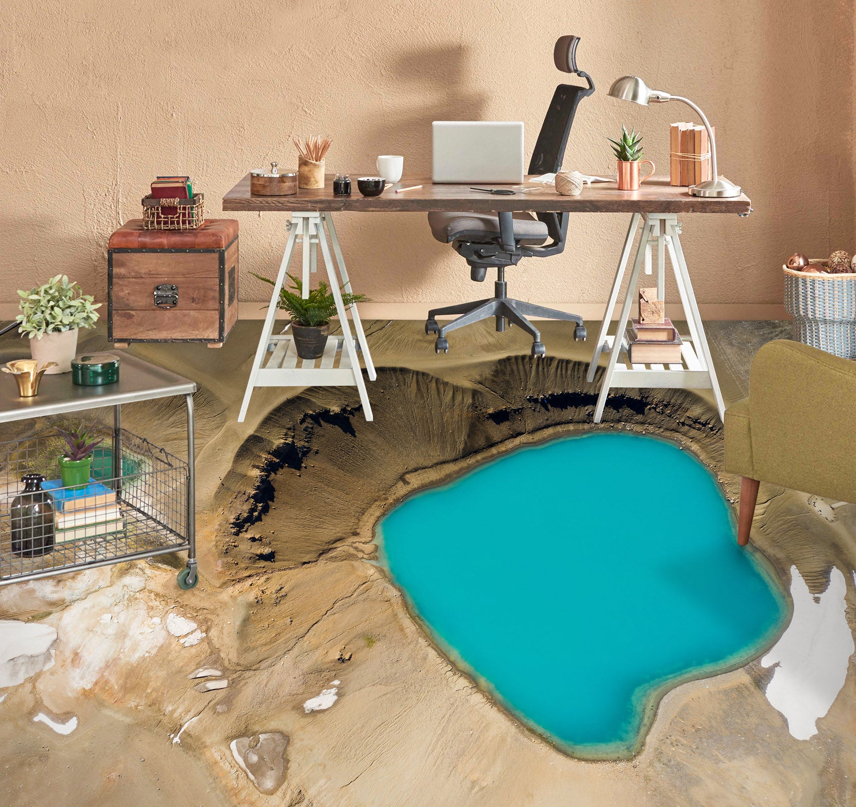 3D Small Blue Lake 215 Floor Mural Wallpaper Murals Rug & Mat Print Epoxy waterproof bath floor