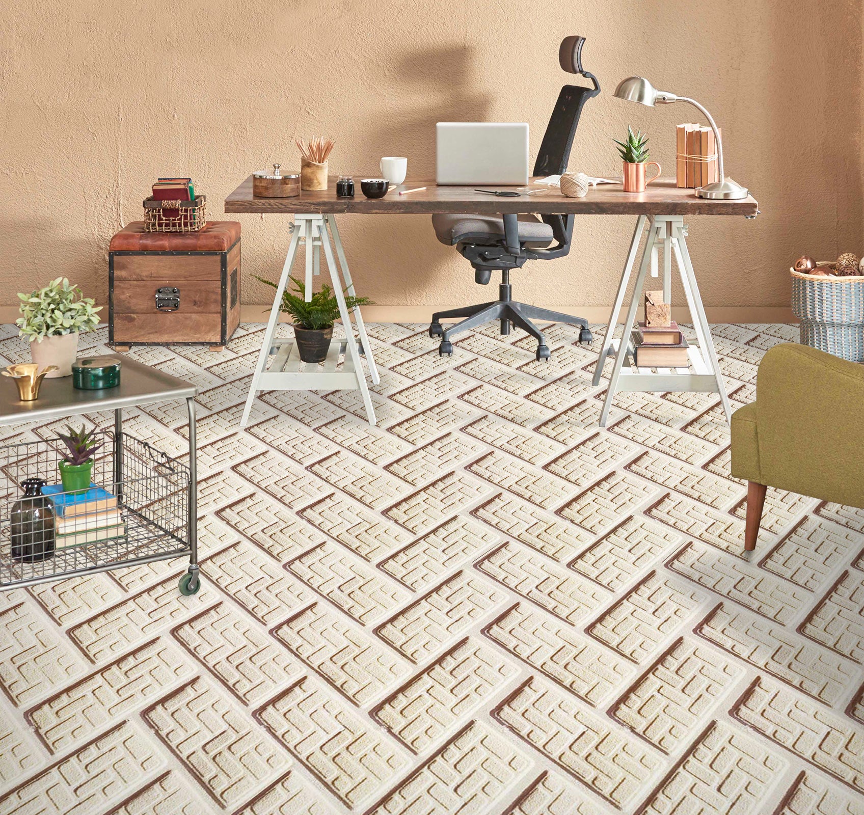 3D White Brick Art 1360 Floor Mural Wallpaper Murals Self-Adhesive Removable Print Epoxy