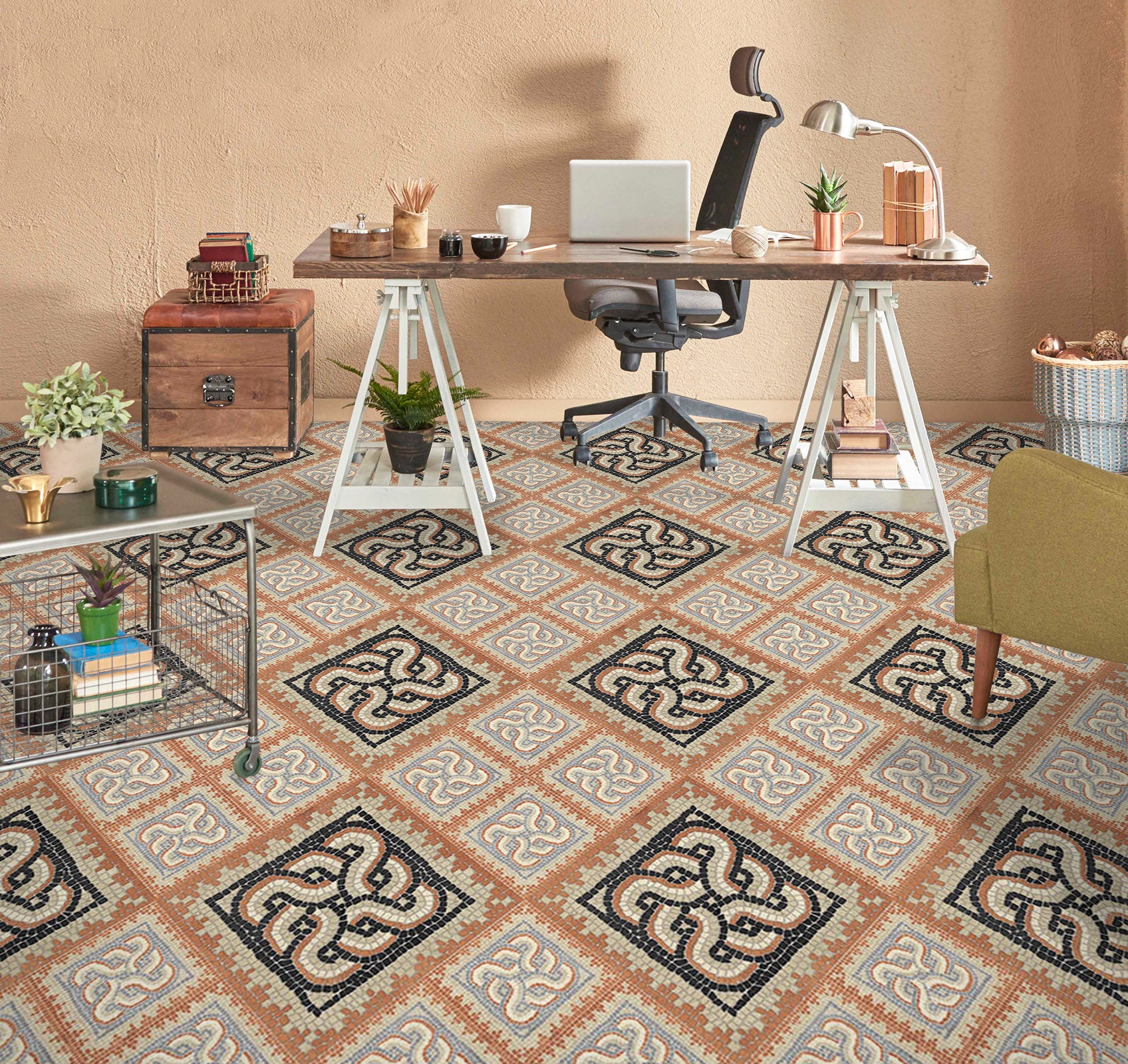 3D Classical Pattern 555 Floor Mural Wallpaper Murals Rug & Mat Print Epoxy waterproof bath floor