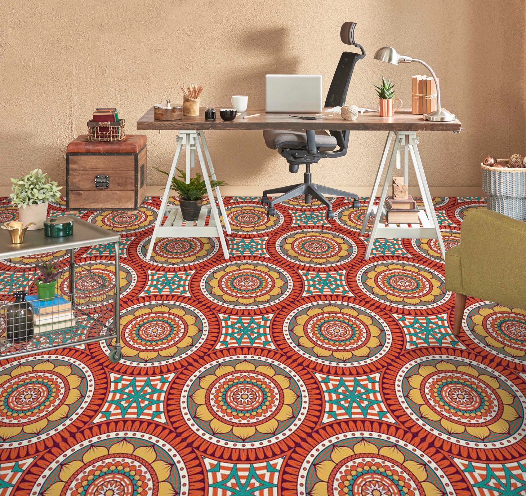 3D Yellow Petal Pattern 1308 Floor Mural Wallpaper Murals Self-Adhesive Removable Print Epoxy