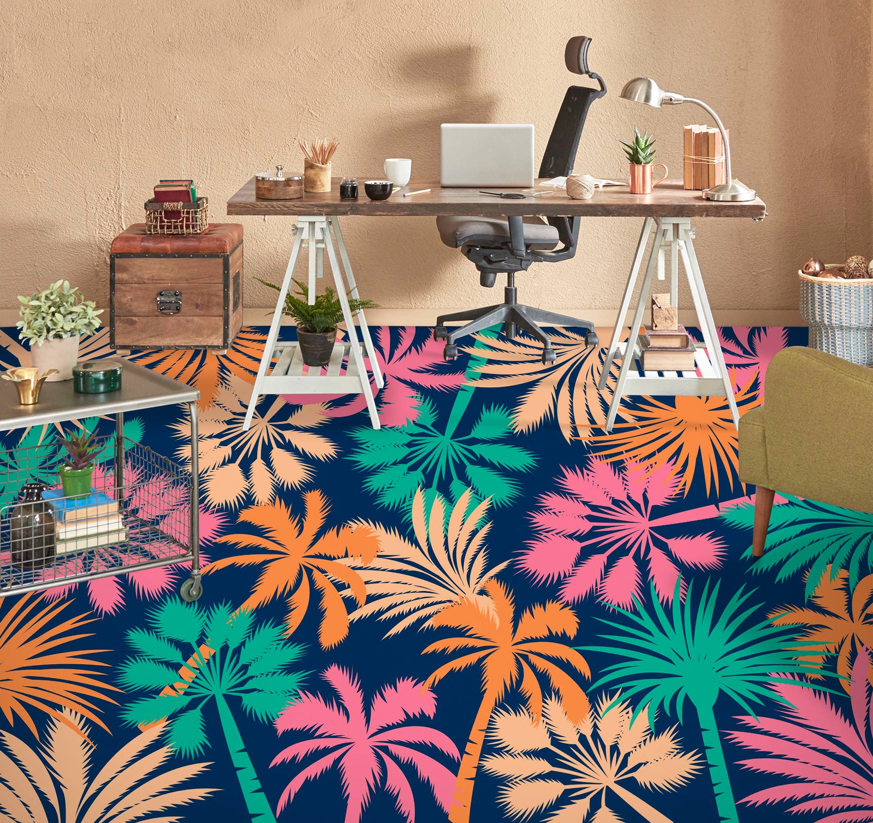 3D Coconut Tree Painting 1191 Floor Mural Wallpaper Murals Self-Adhesive Removable Print Epoxy