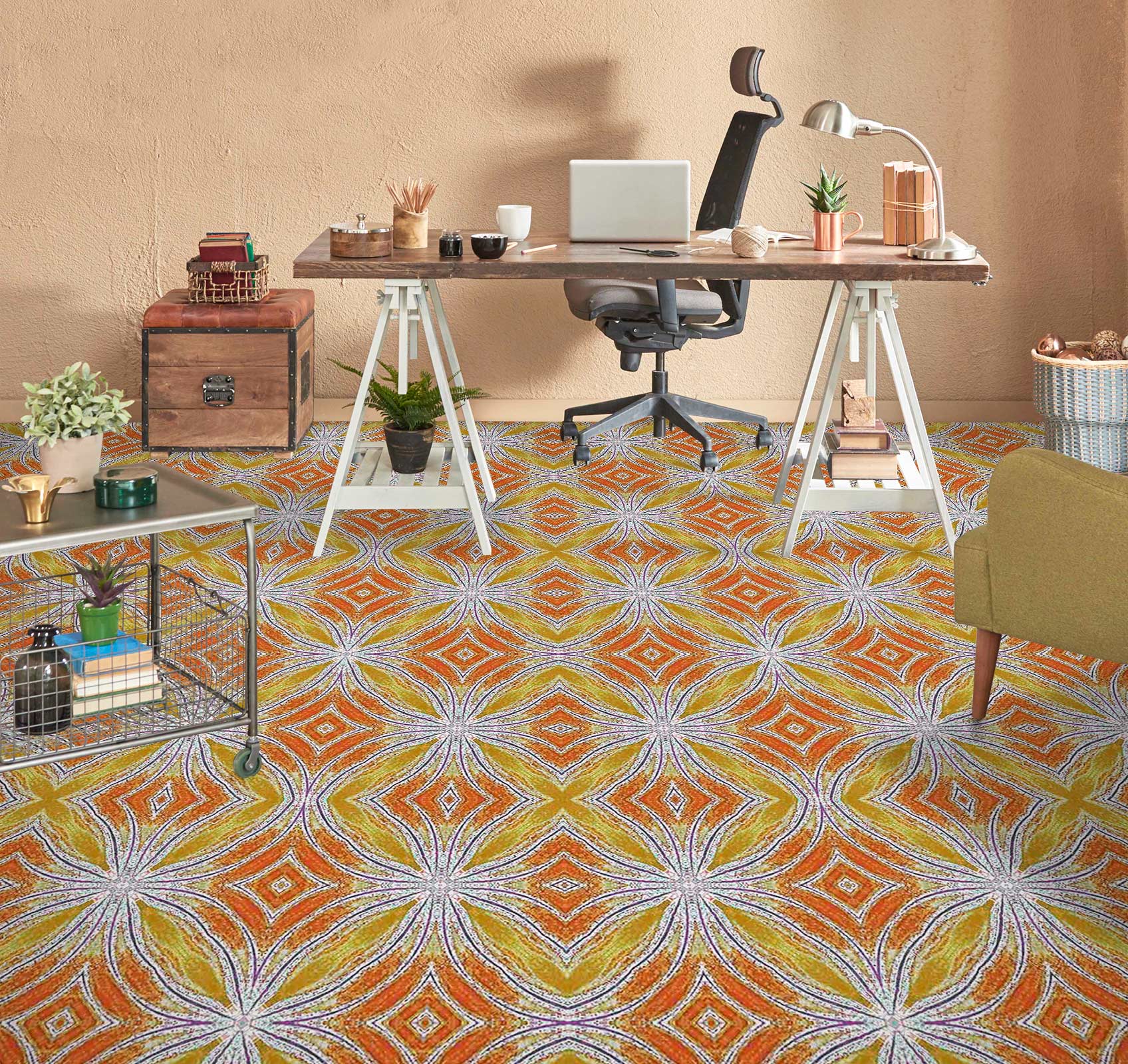 3D Elegant Pattern Record 644 Floor Mural Wallpaper Murals Rug & Mat Print Epoxy waterproof bath floor