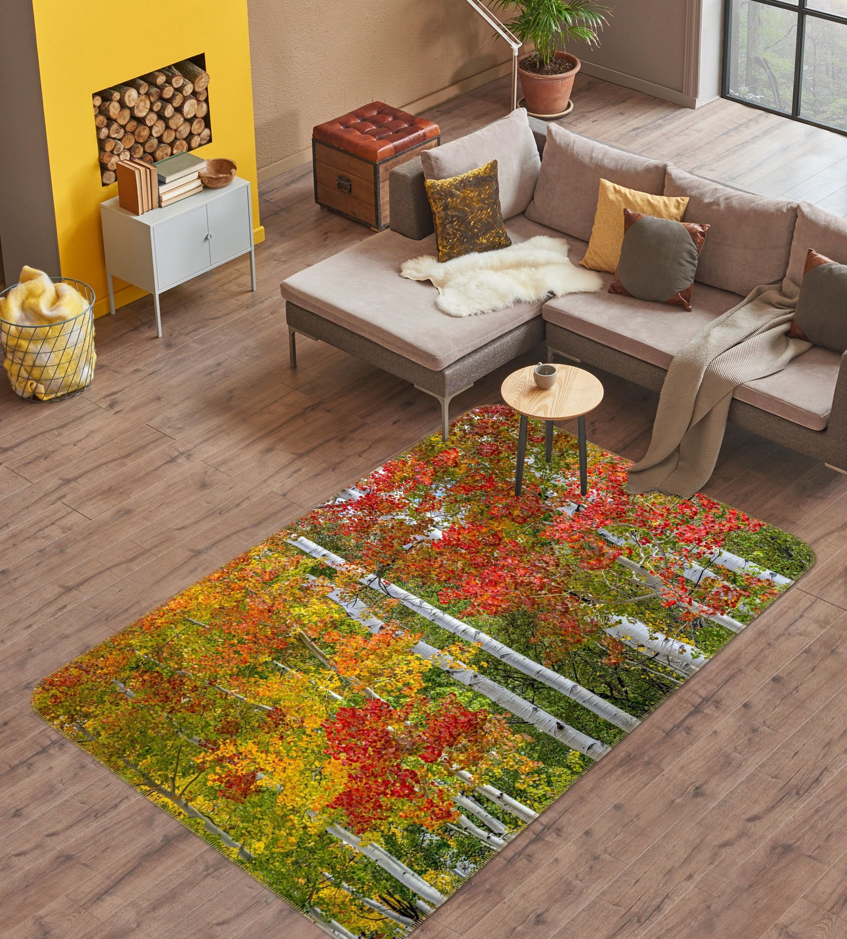 3D Autumn Leaves 1071 Marco Carmassi Rug Non Slip Rug Mat Mat AJ Creativity Home