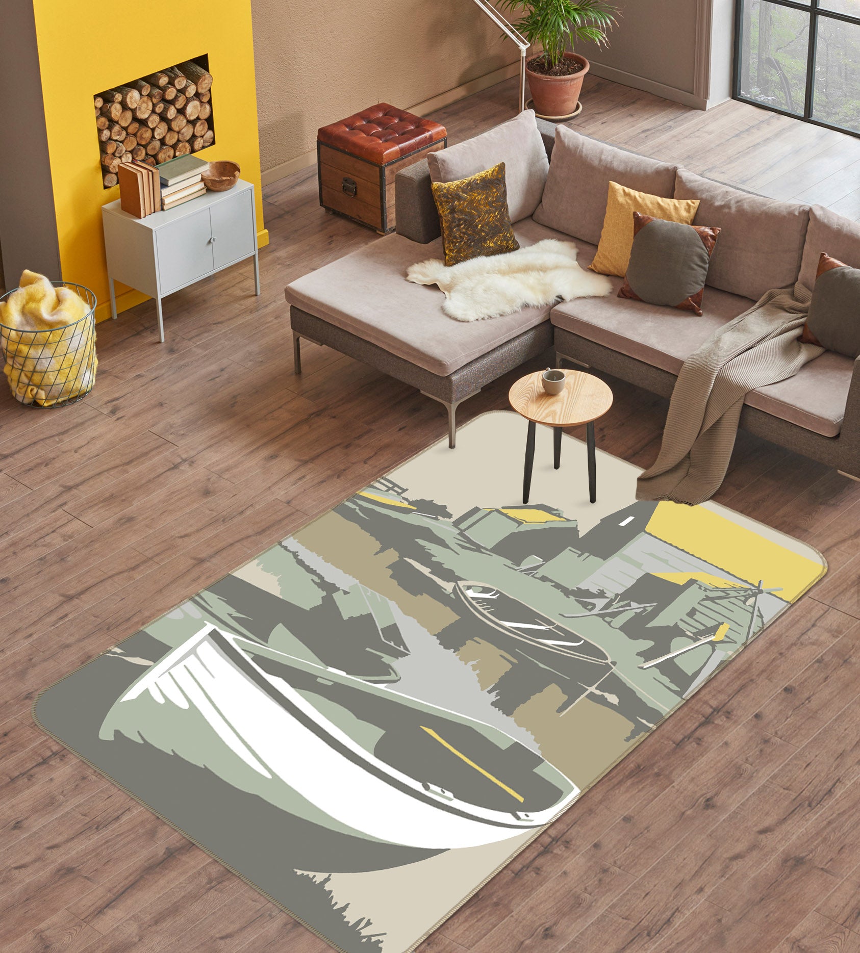 3D Southwold Harbour 1148 Steve Read Rug Non Slip Rug Mat