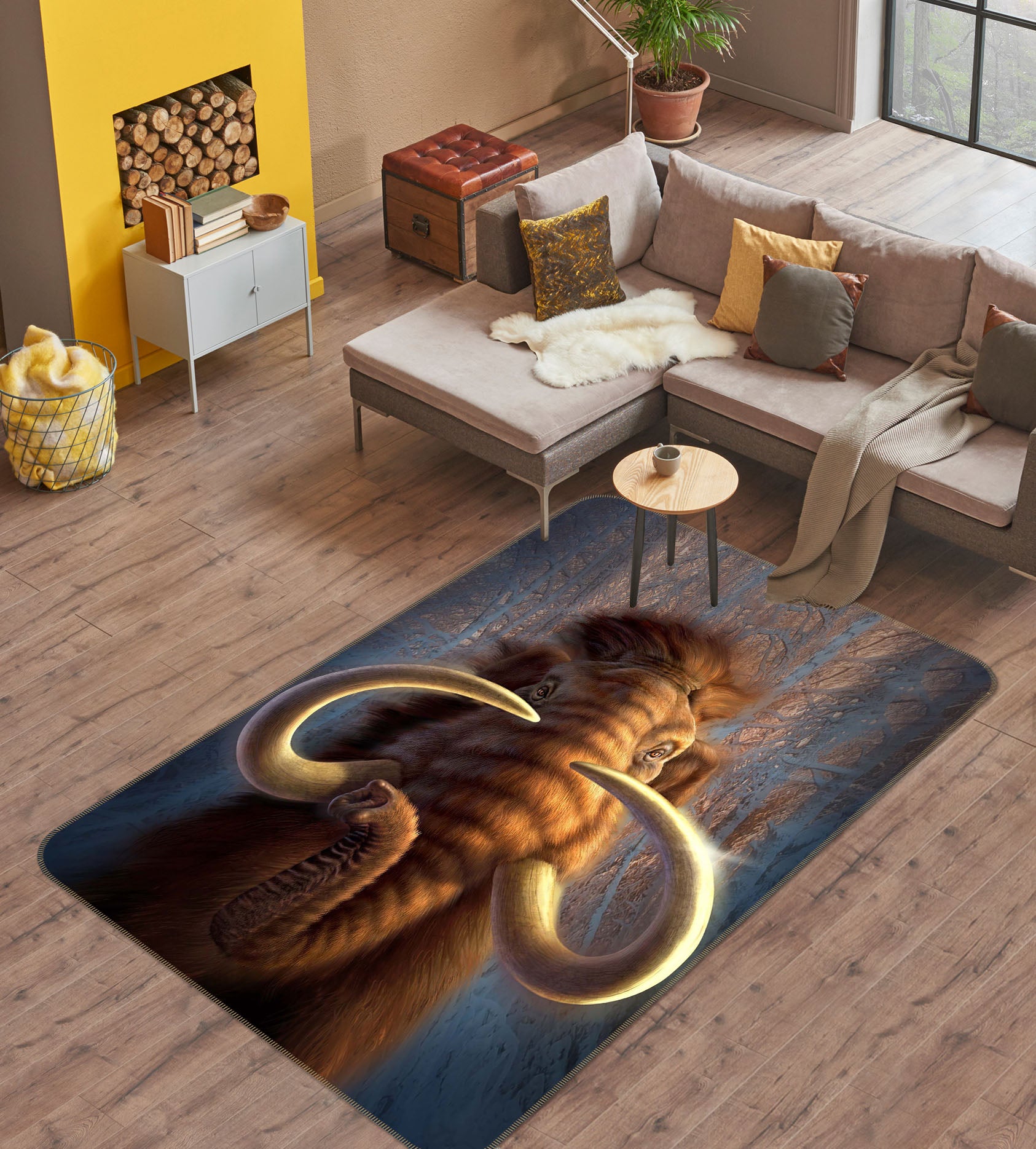 3D Mammoth 1073 Jerry LoFaro Rug Non Slip Rug Mat