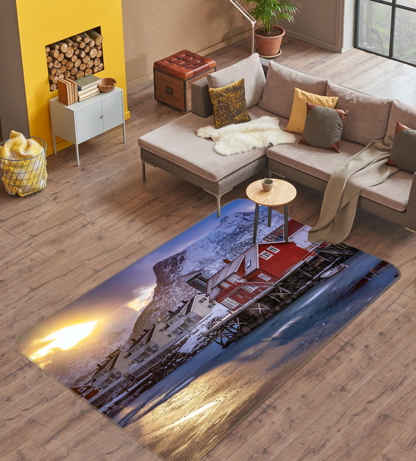 3D Red House 1110 Marco Carmassi Rug Non Slip Rug Mat