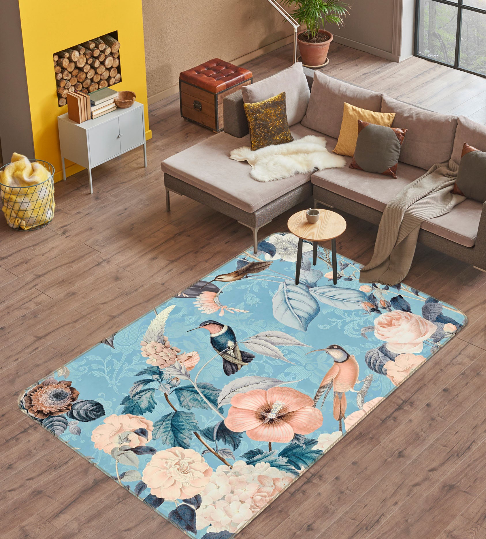 3D Leaf Bird 1023 Andrea haase Rug Non Slip Rug Mat