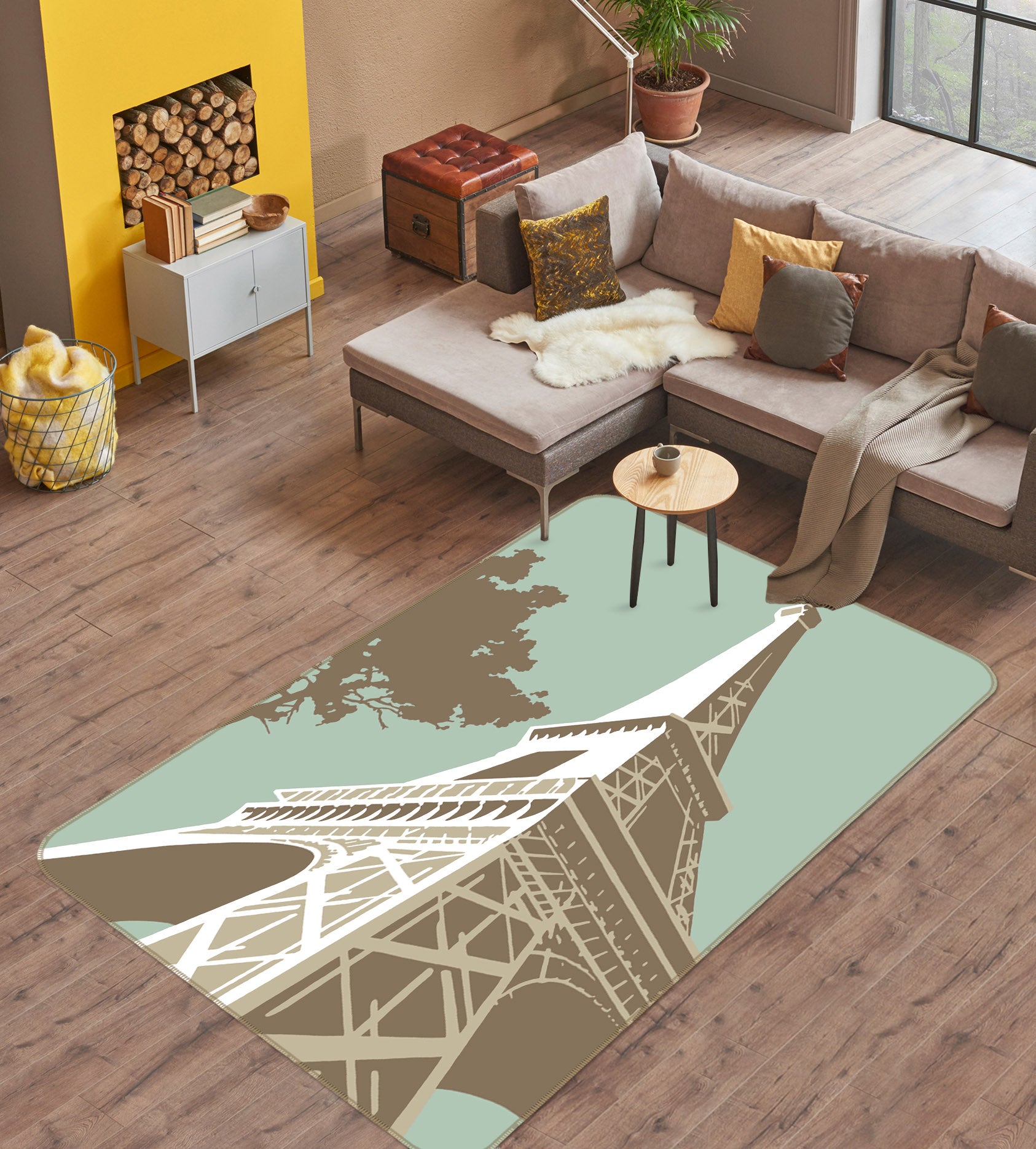 3D Eiffel Tower 1115 Steve Read Rug Non Slip Rug Mat
