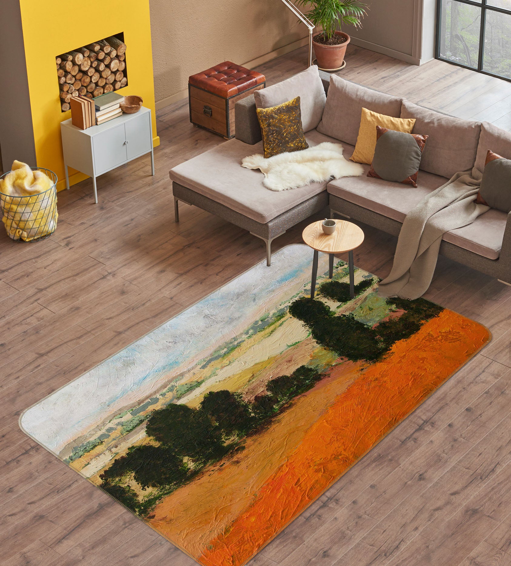 3D Prairie Tree 1077 Allan P. Friedlander Rug Non Slip Rug Mat