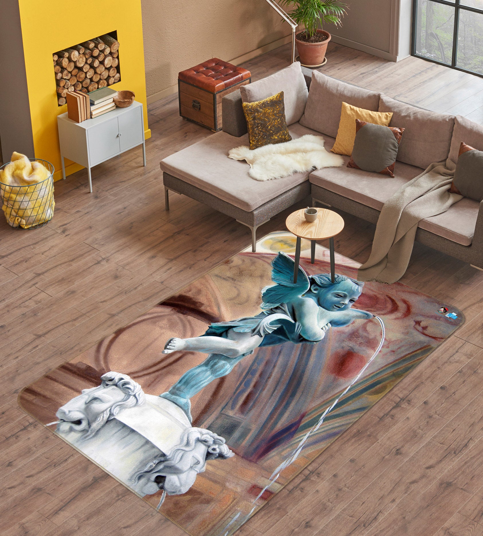 3D Angel Statue 11156 Matthew Holden Bates Rug Non Slip Rug Mat