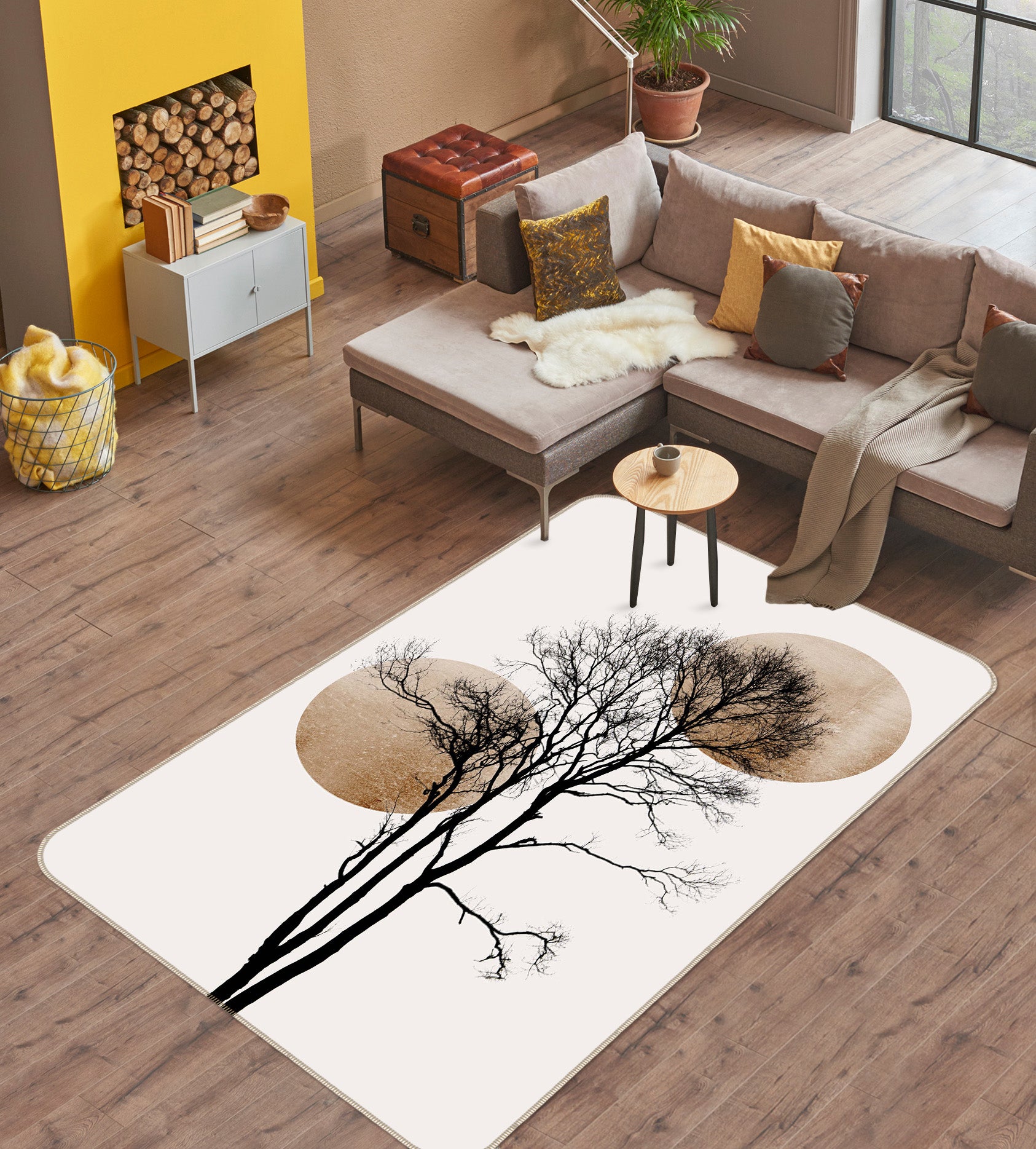 3D Moon Tree 1114 Boris Draschoff Rug Non Slip Rug Mat