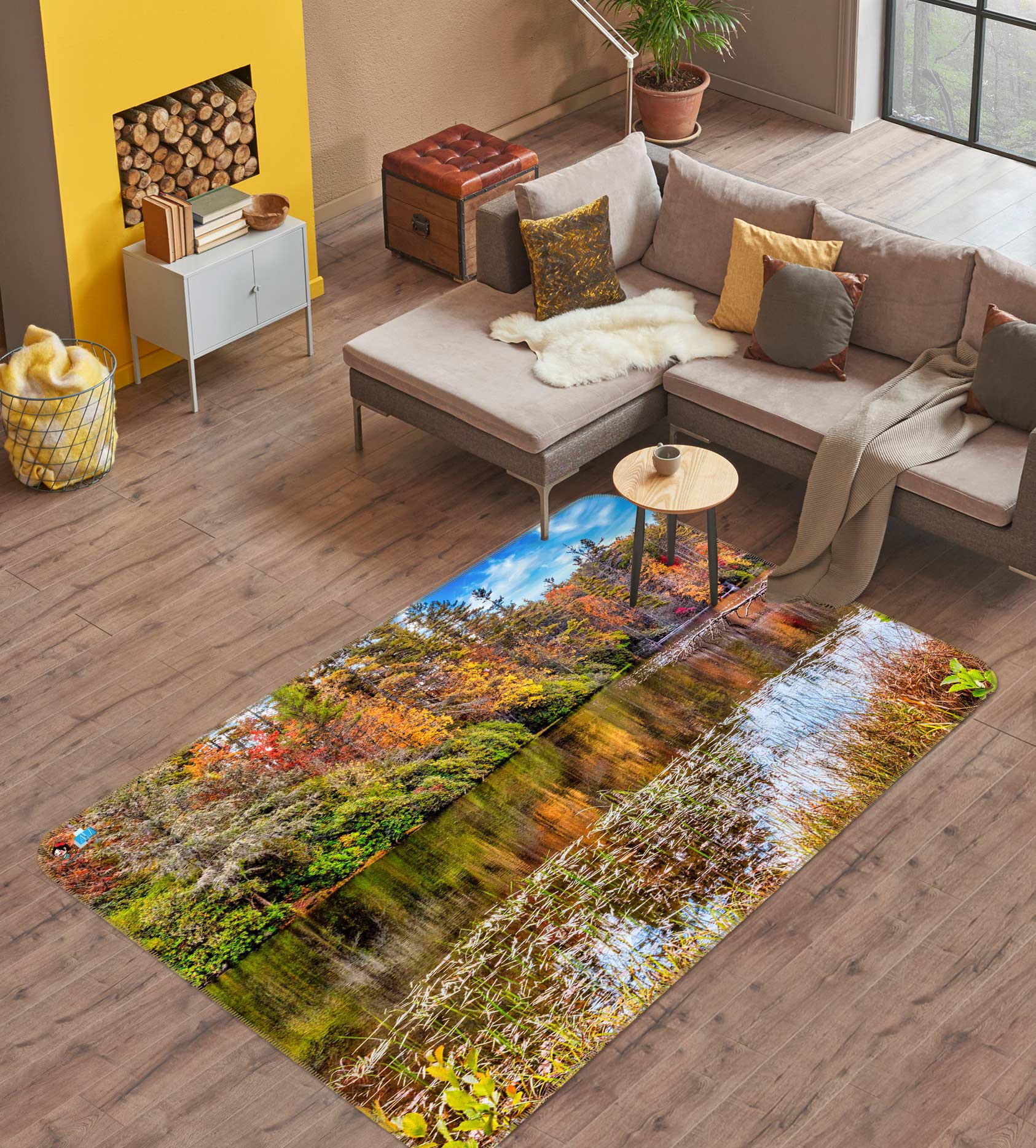 3D Forest River 5148 Beth Sheridan Rug Non Slip Rug Mat