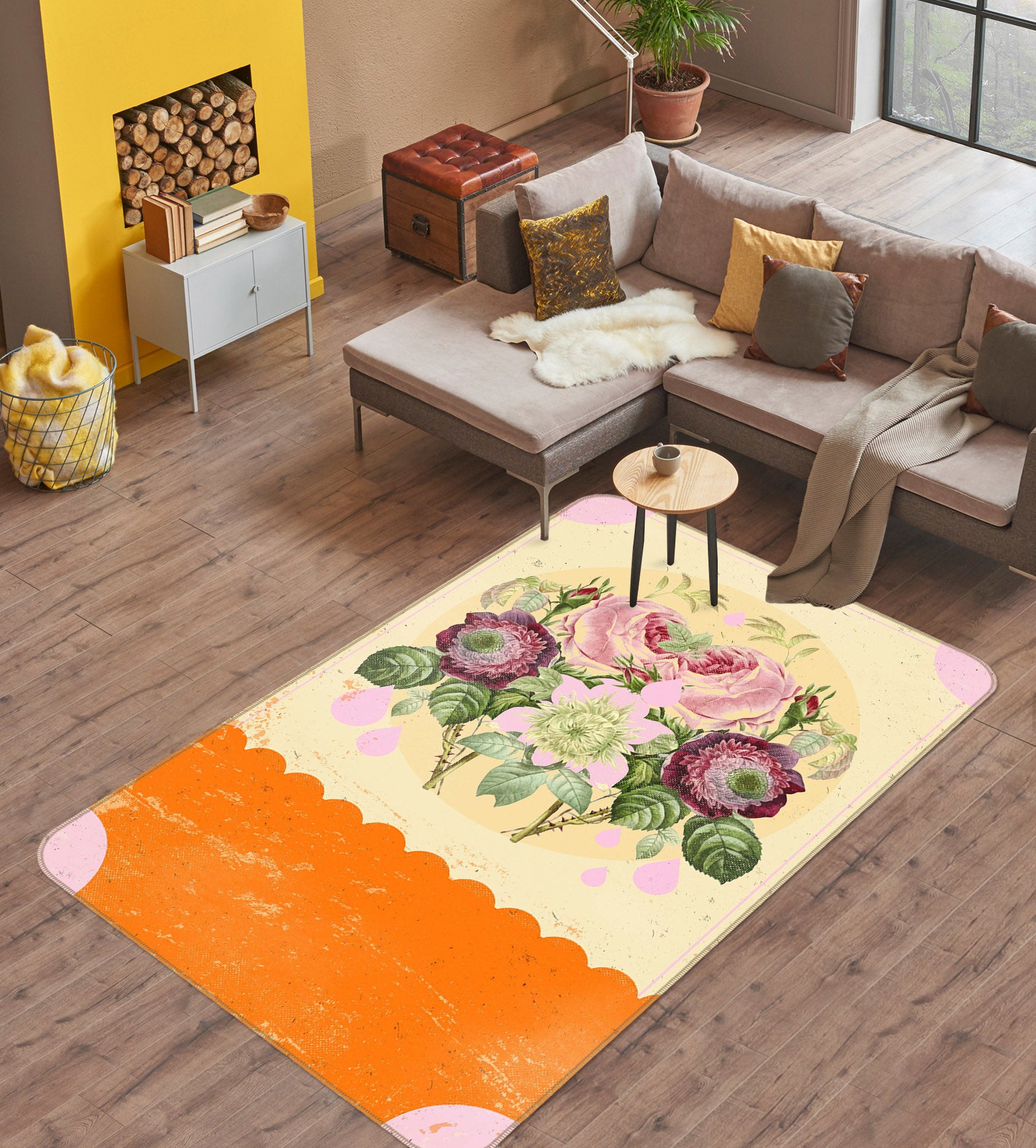 3D Flower Cluster 1011 Showdeer Rug Non Slip Rug Mat