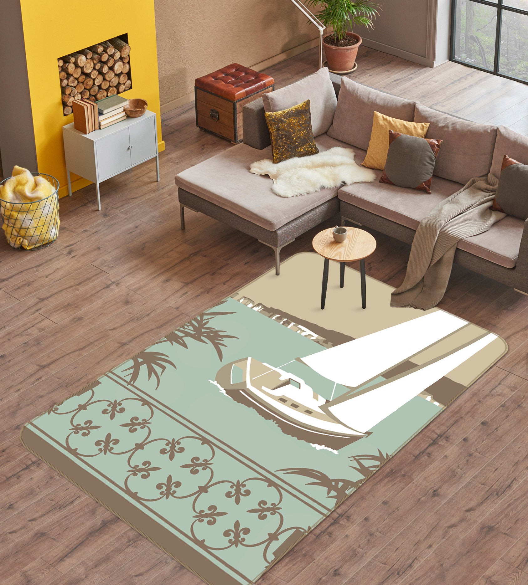3D Sandbanks Balcony 1141 Steve Read Rug Non Slip Rug Mat