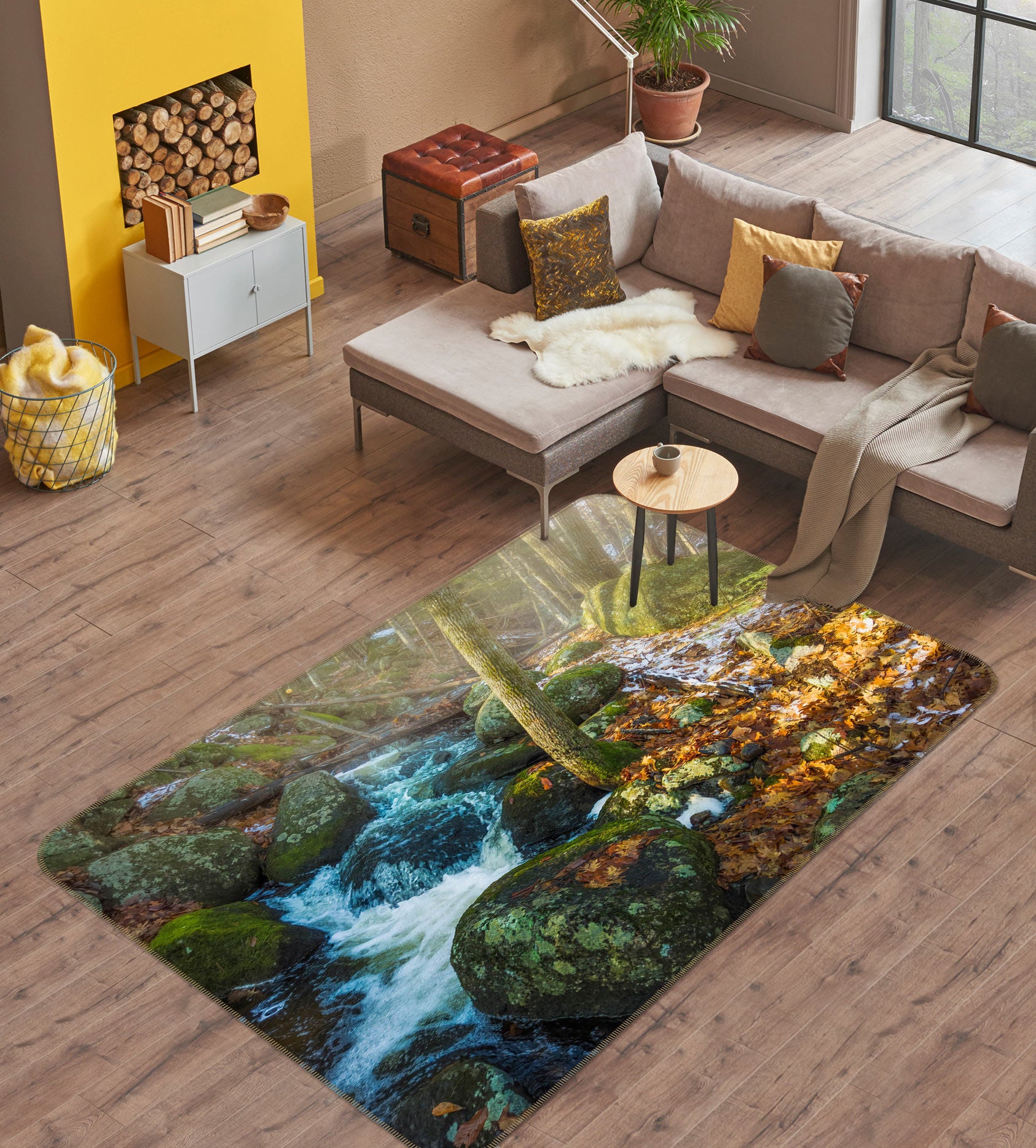 3D Moss Stone River 1008 Jerry LoFaro Rug Non Slip Rug Mat
