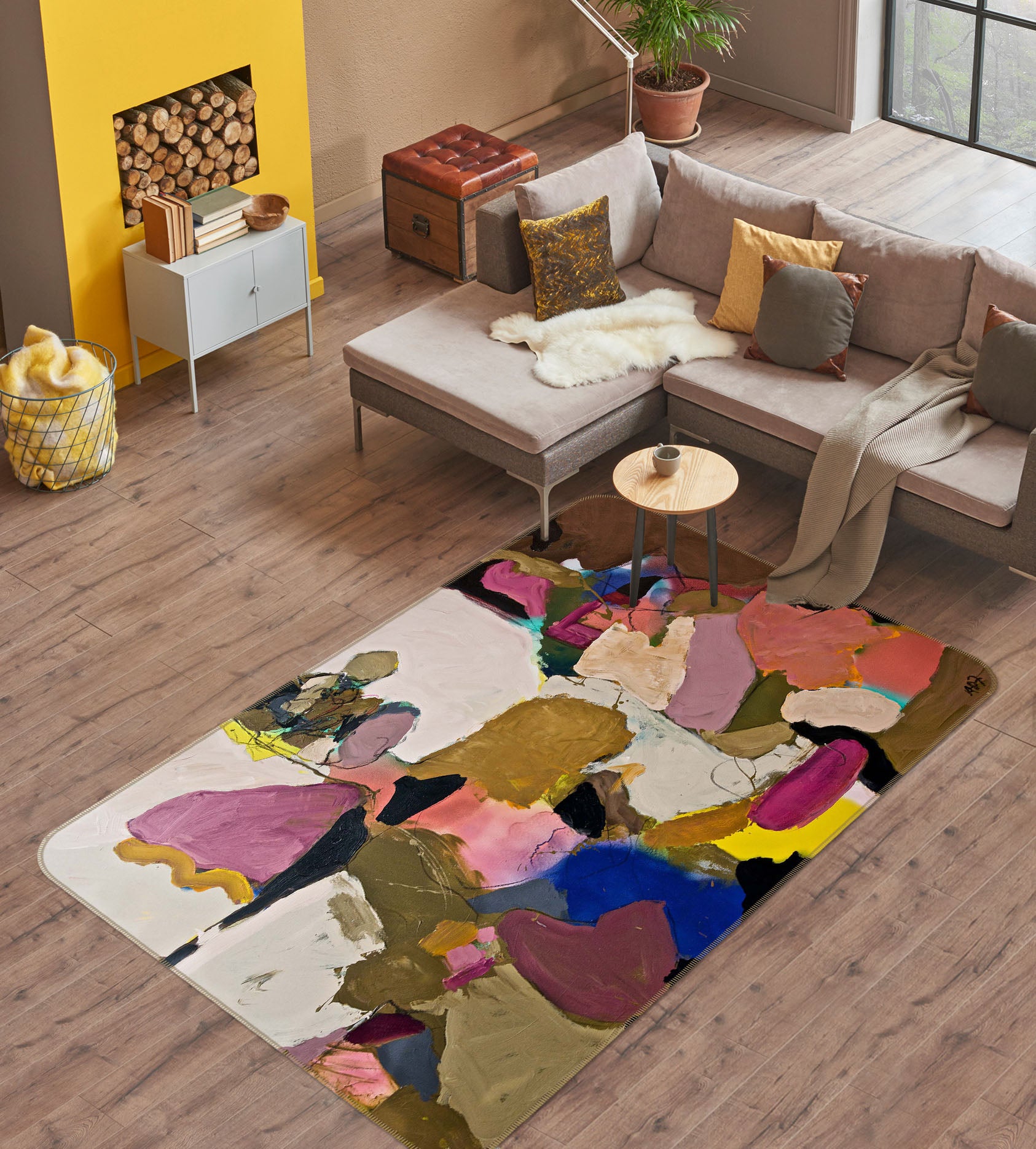 3D Abstract Flowers 1123 Allan P. Friedlander Rug Non Slip Rug Mat