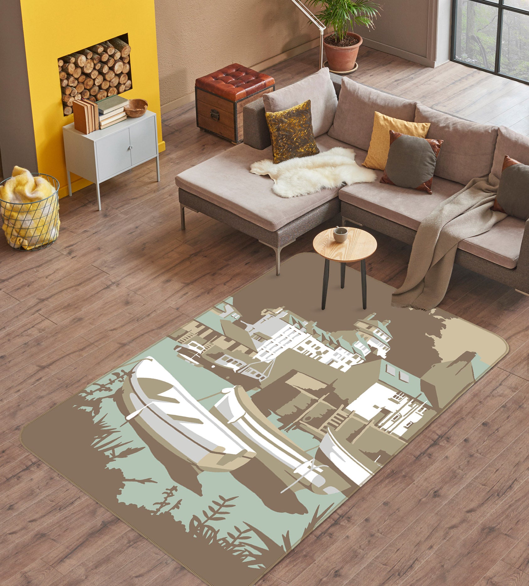 3D Polperro 1132 Steve Read Rug Non Slip Rug Mat