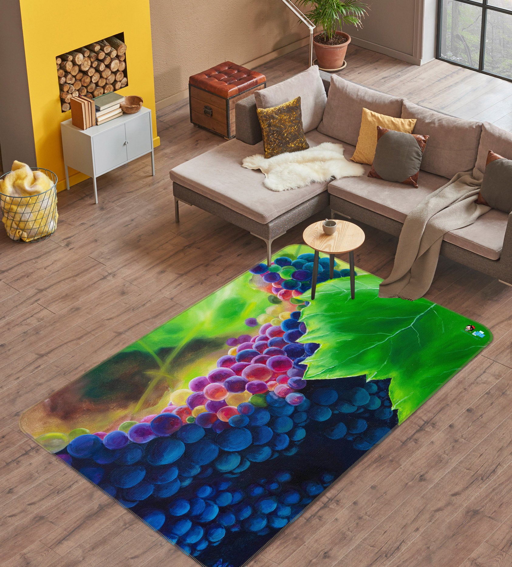 3D Grape 18119 Marina Zotova Rug Non Slip Rug Mat