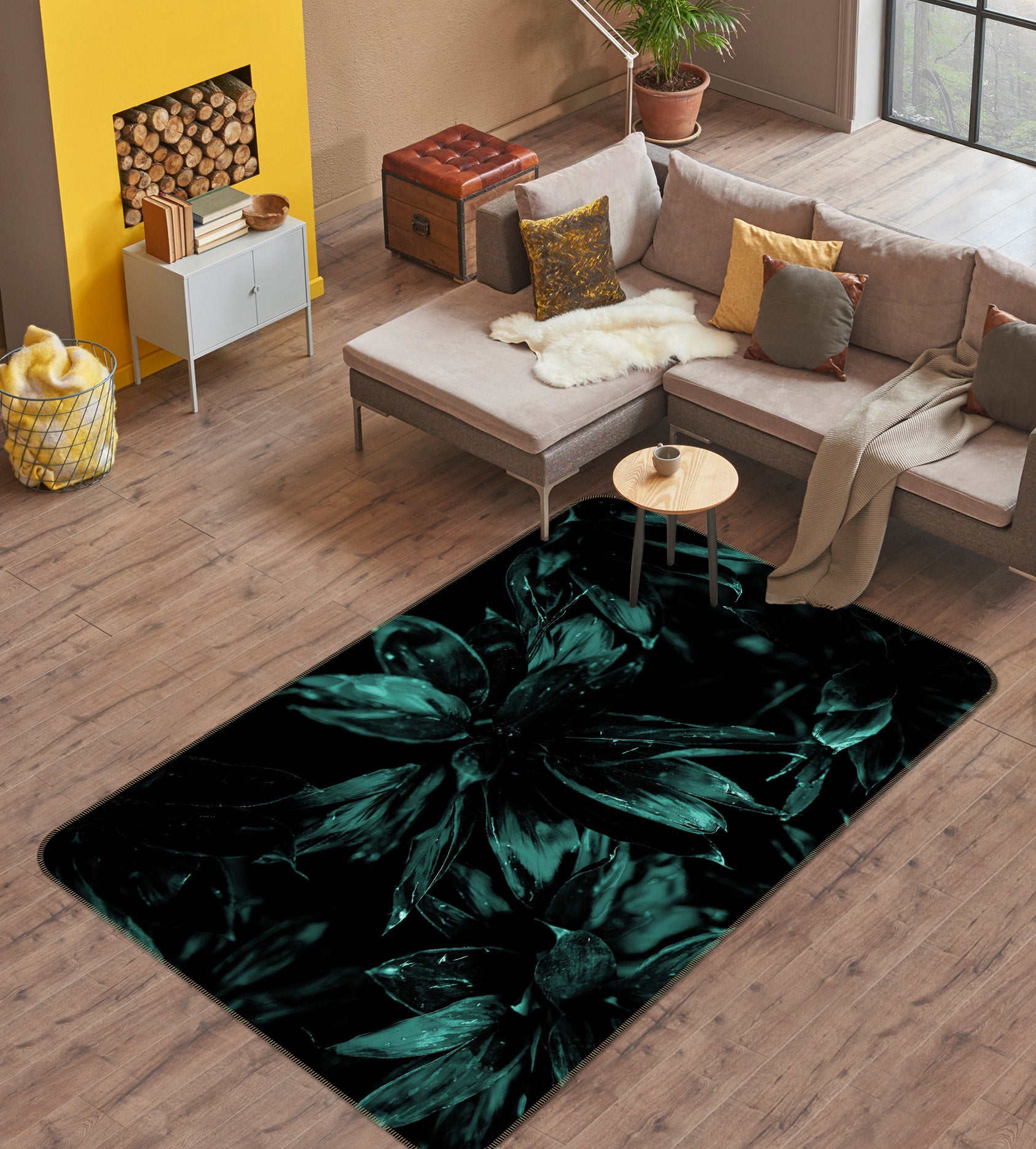 3D Leaf Forest 1142 Boris Draschoff Rug Non Slip Rug Mat