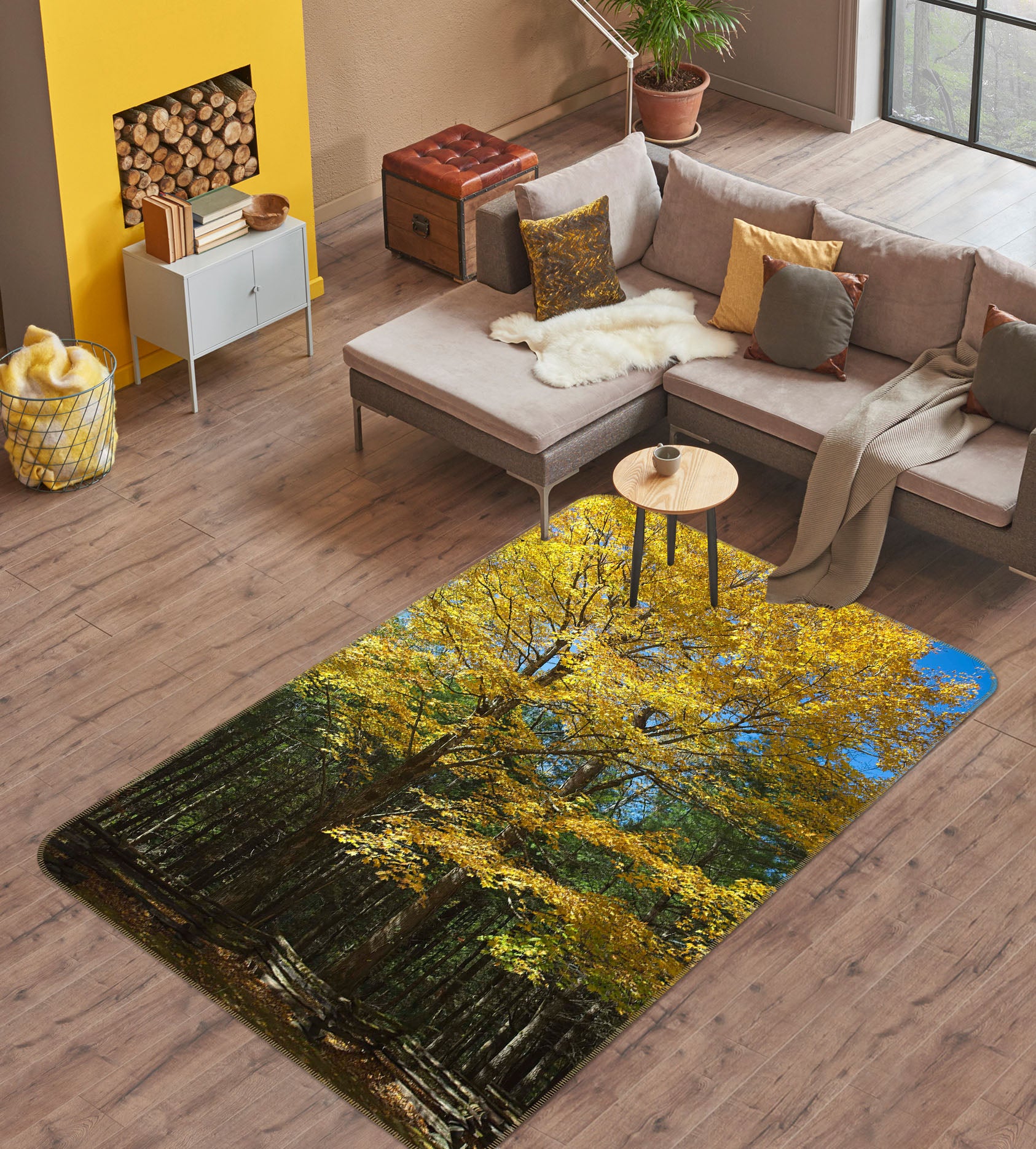 3D Sunny Forest 1135 Kathy Barefield Rug Non Slip Rug Mat