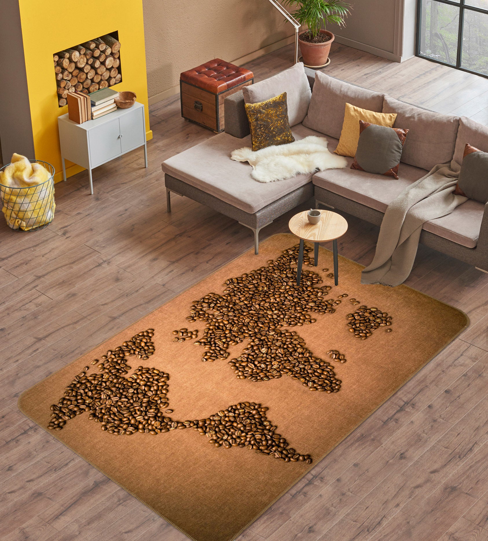 3D Sea Island 232 World Map Non Slip Rug Mat