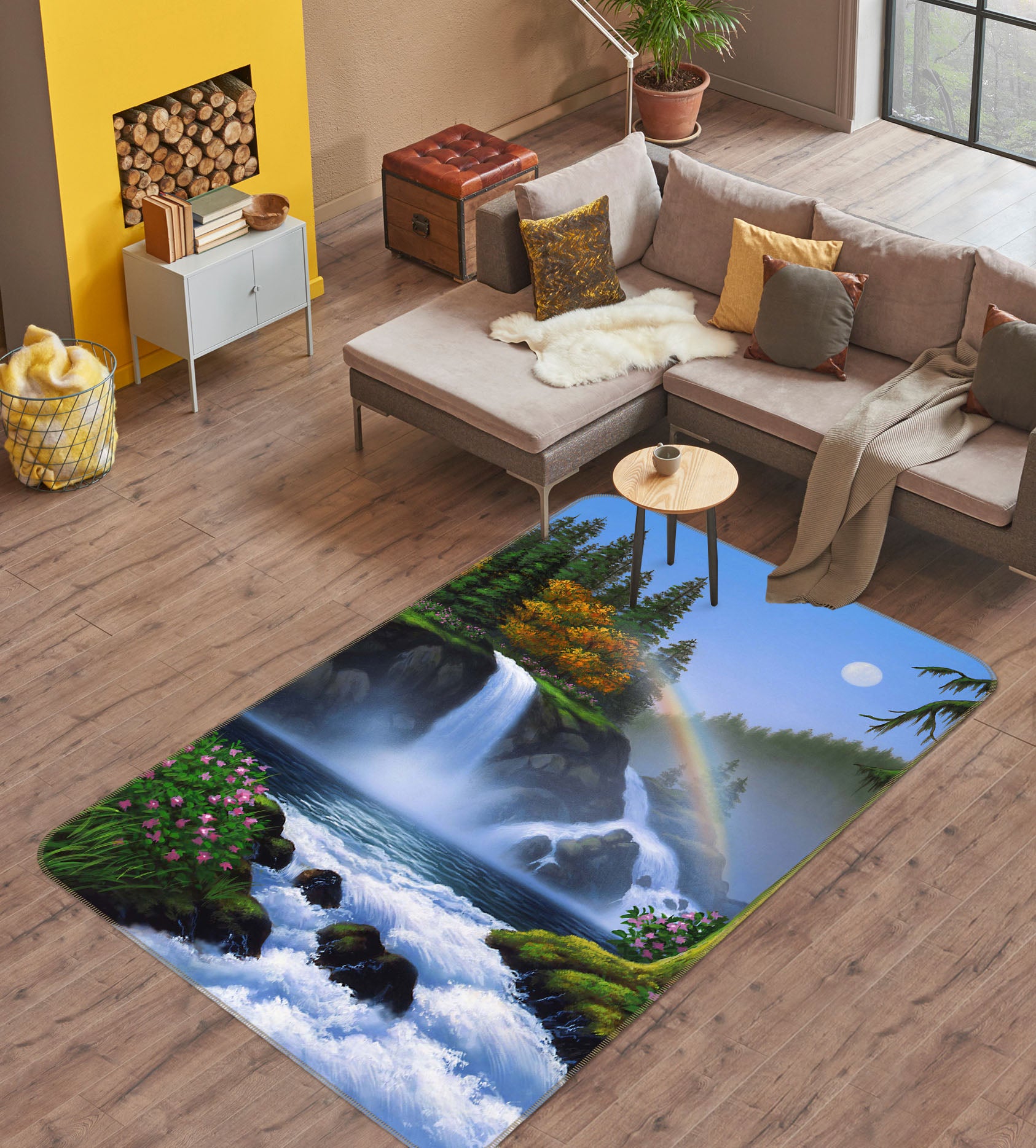3D Waterfall 1078 Jerry LoFaro Rug Non Slip Rug Mat