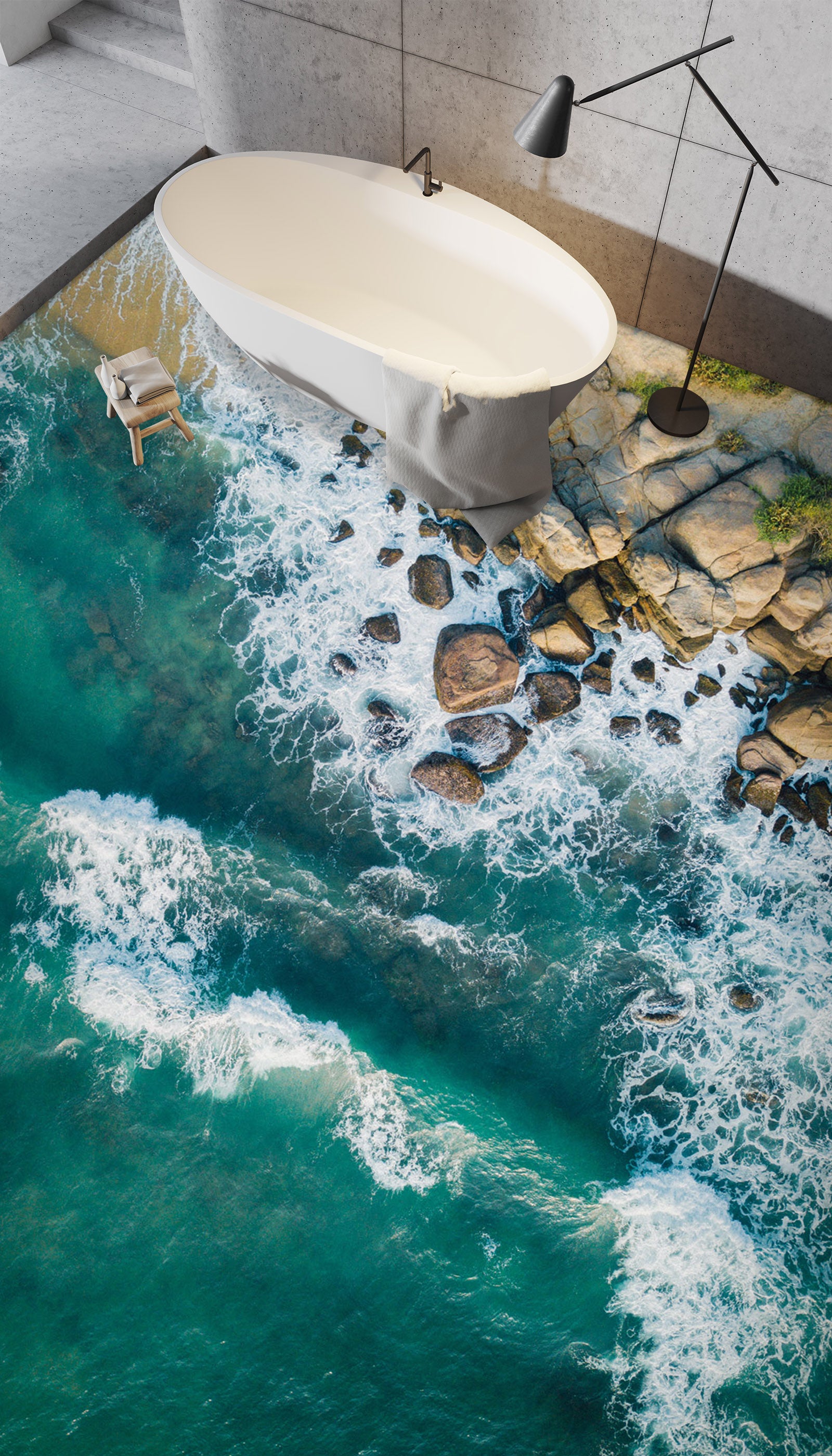 3D Jumping Waves 599 Floor Mural Wallpaper Murals Rug & Mat Print Epoxy waterproof bath floor