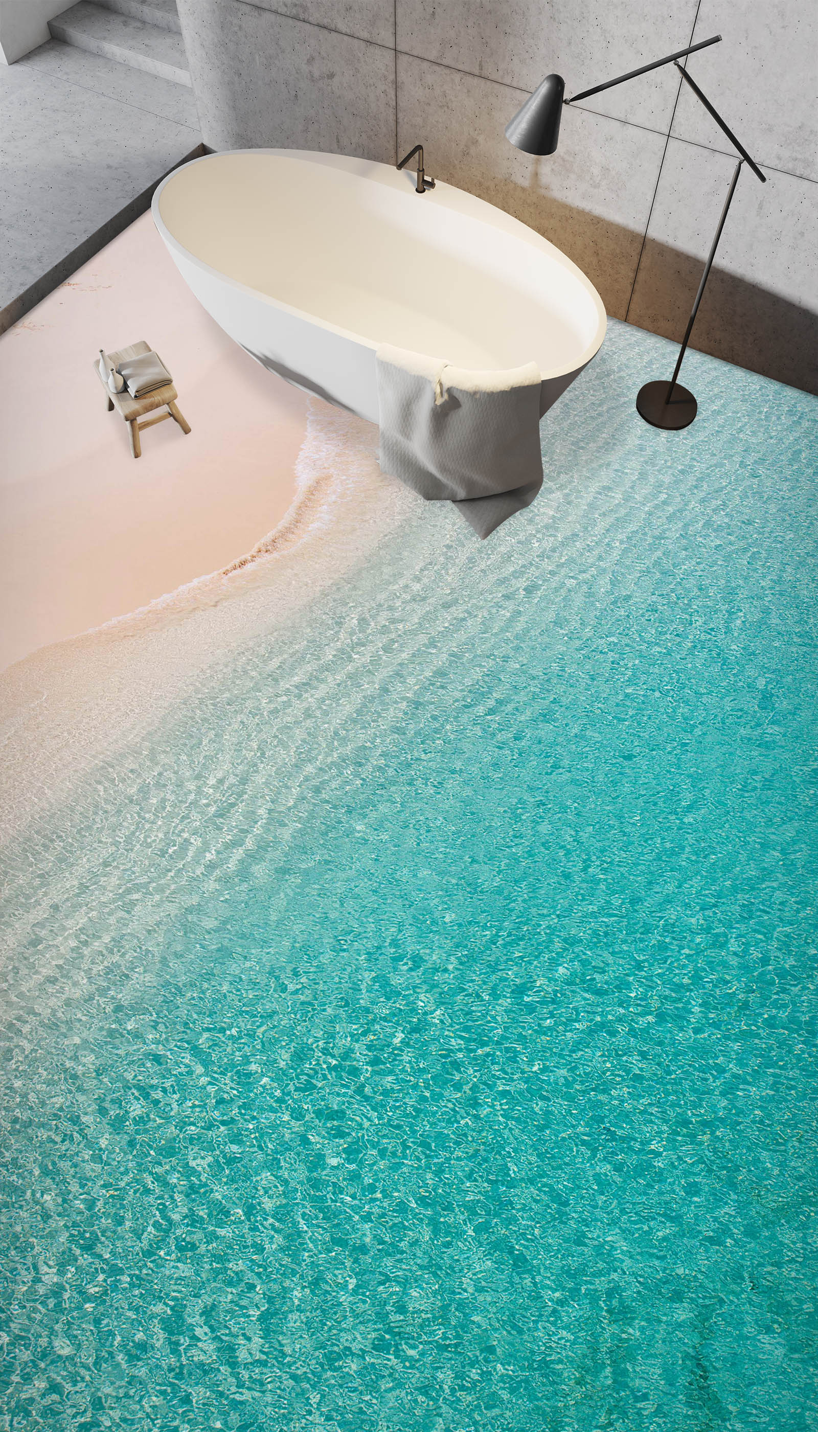 3D Elegant Beach 397 Floor Mural Wallpaper Murals Rug & Mat Print Epoxy waterproof bath floor