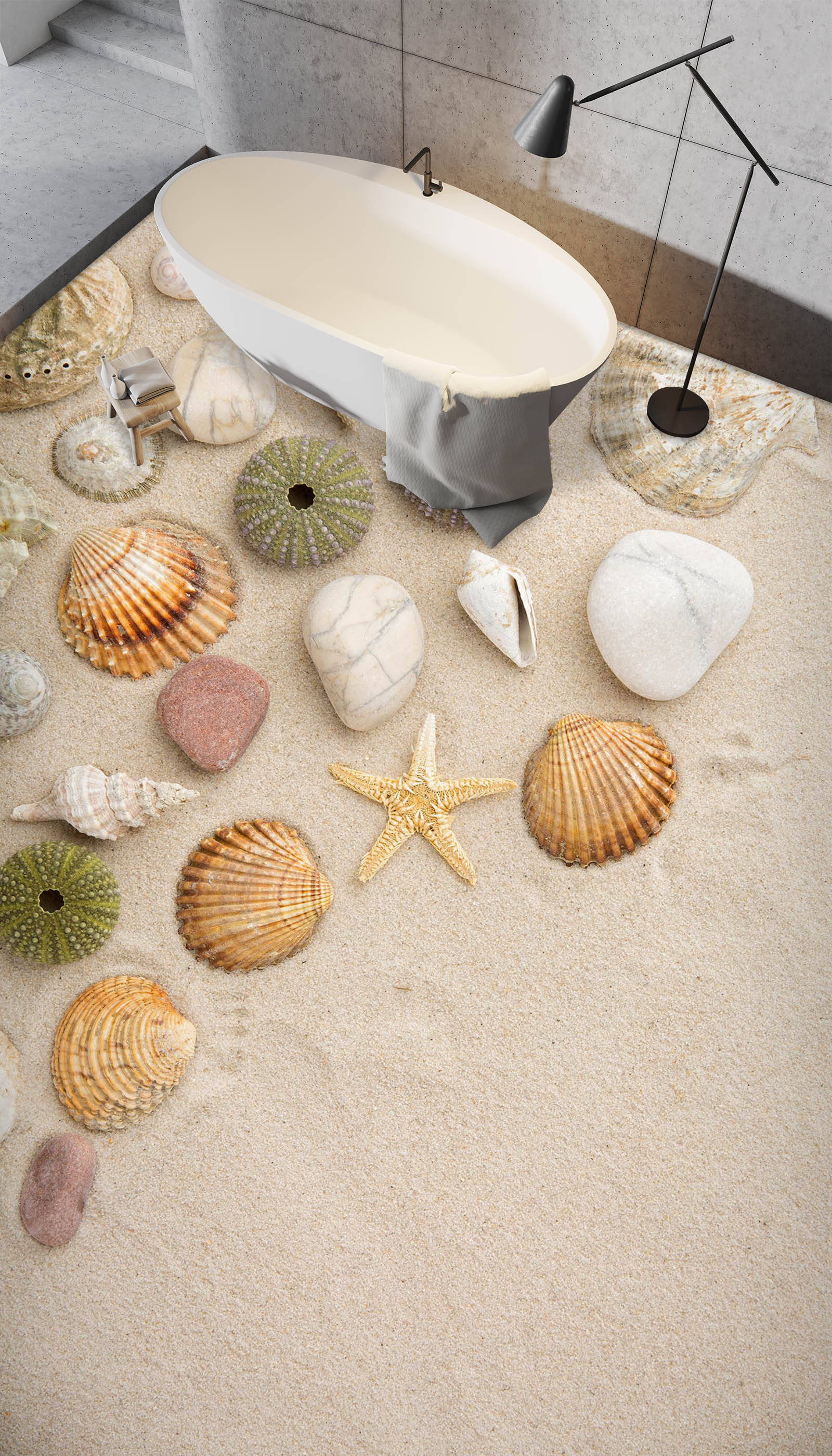 3D Free Shells And Starfish 399 Floor Mural Wallpaper Murals Rug & Mat Print Epoxy waterproof bath floor